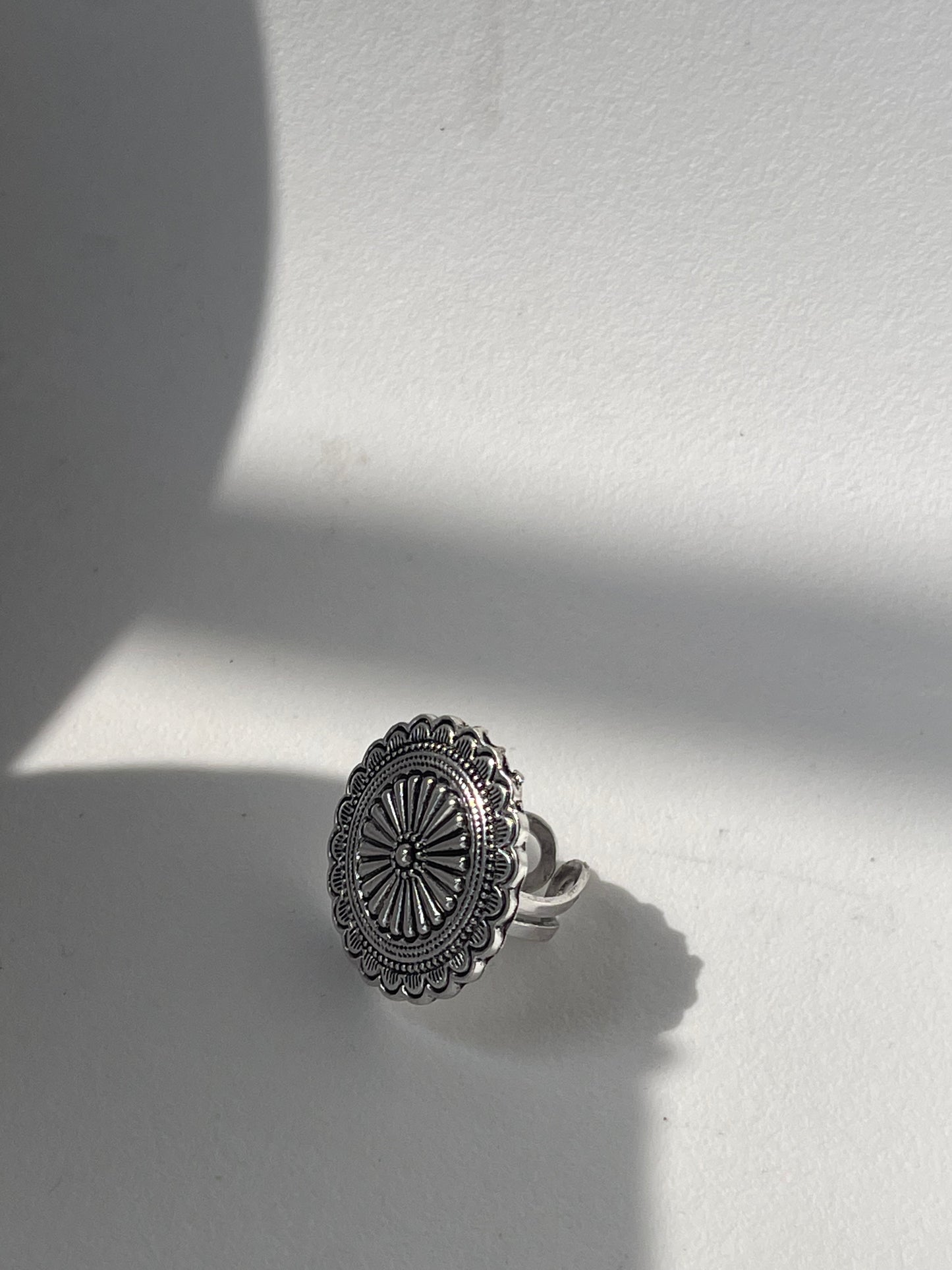 Glen Western Concho Cuff Ring In Silver