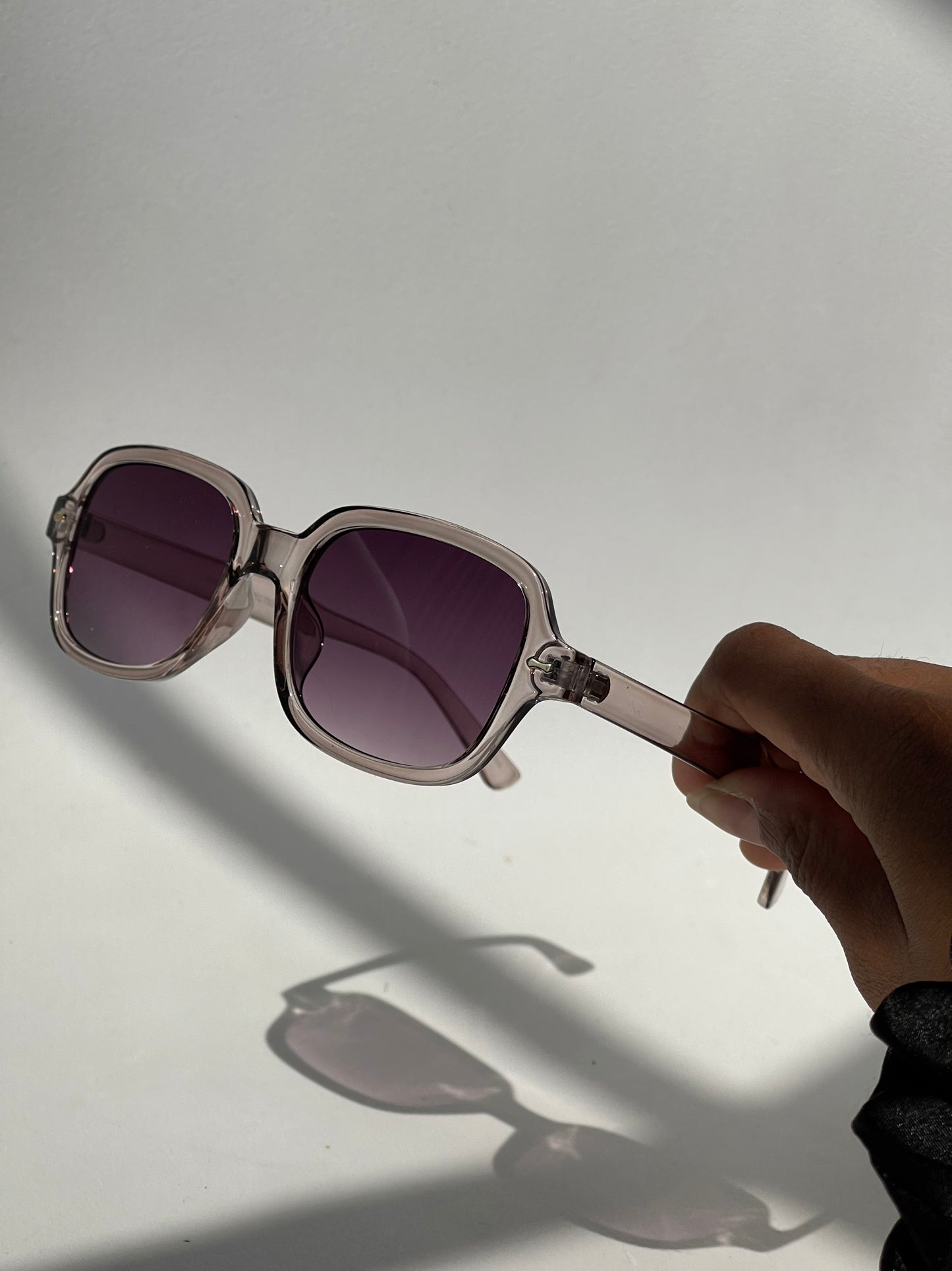 Rowan Gold Stud Sunglasses In Dust Brown