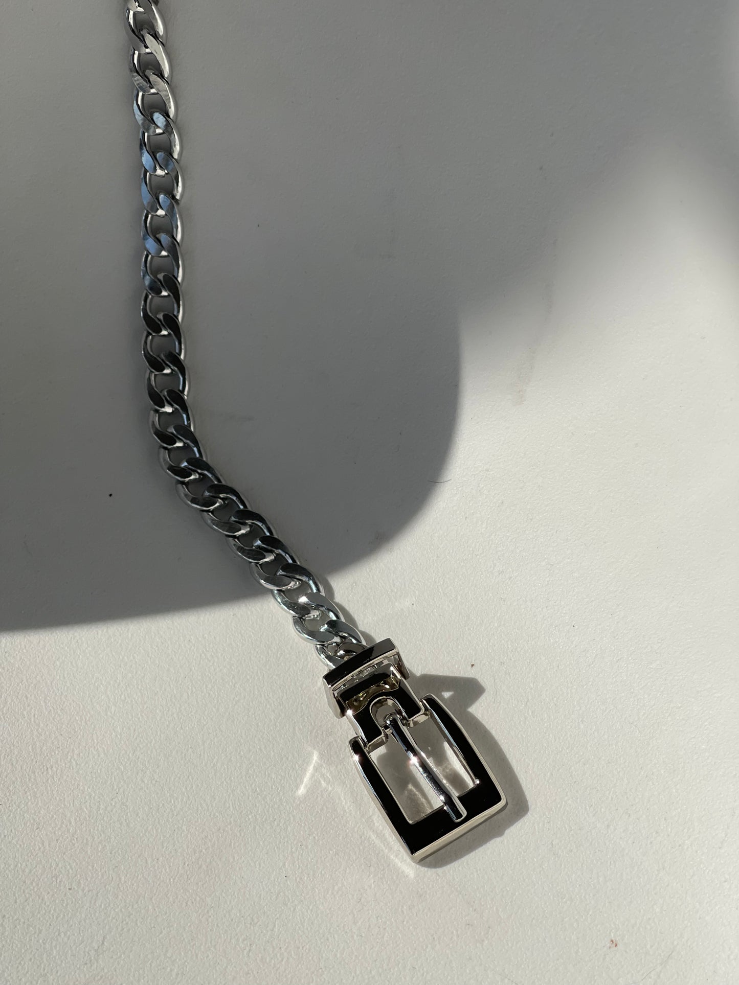 Laura Classic Link Skinny Chain Belt In Silver