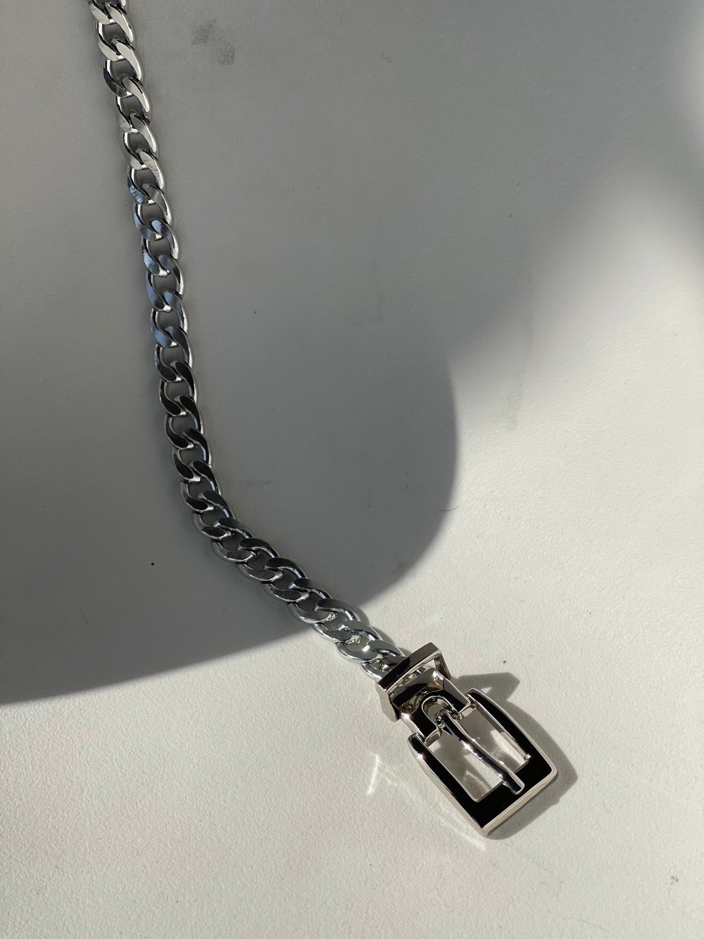 Laura Classic Link Skinny Chain Belt In Silver