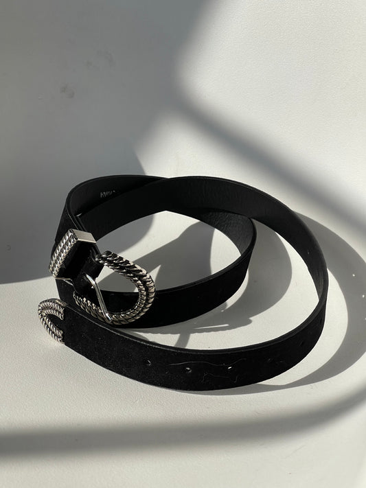 Kimberly Classic Twist Western Belt In Black Silver