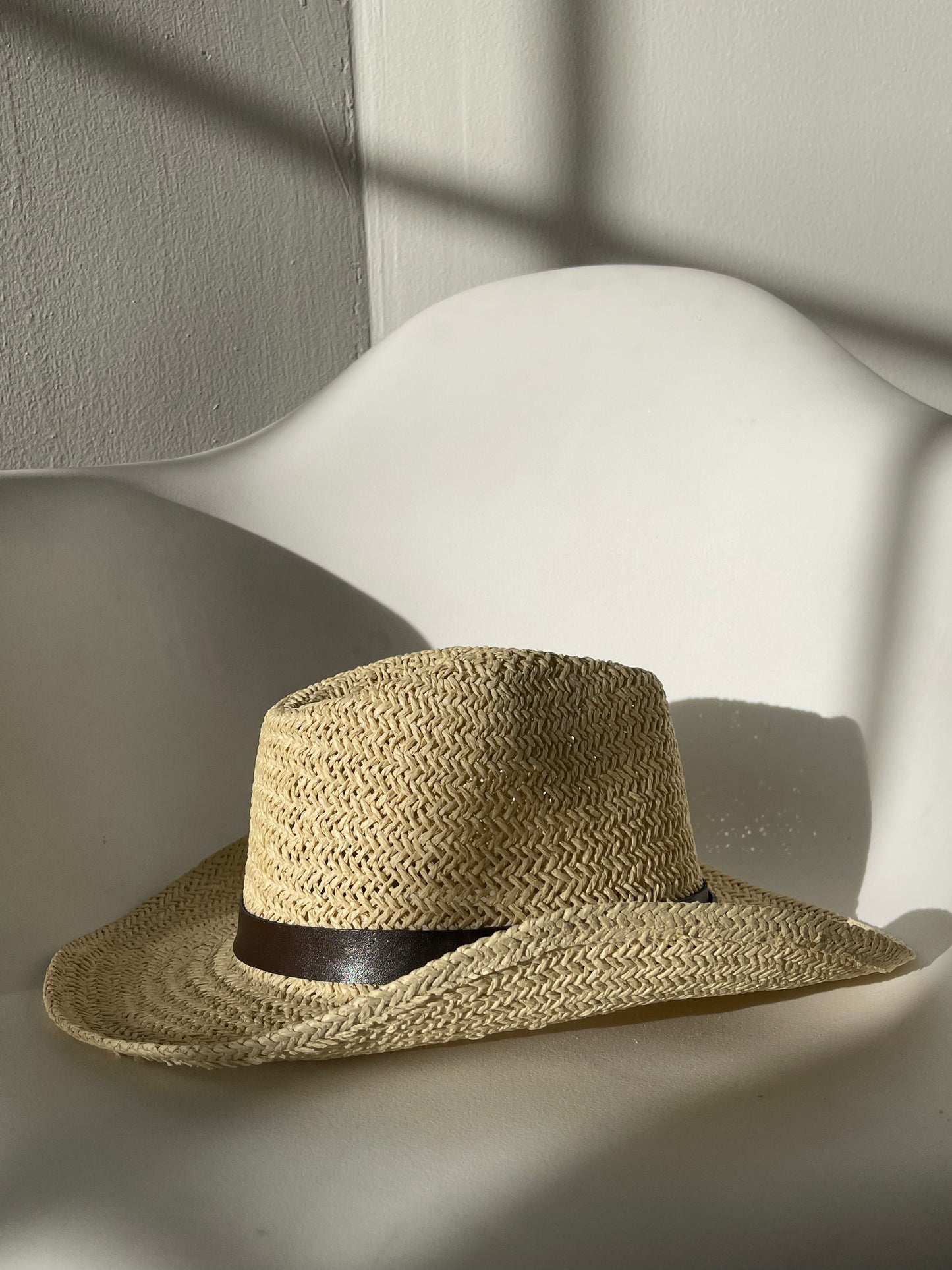 Casey Braided Belt Woven Cowboy Hat In Taupe