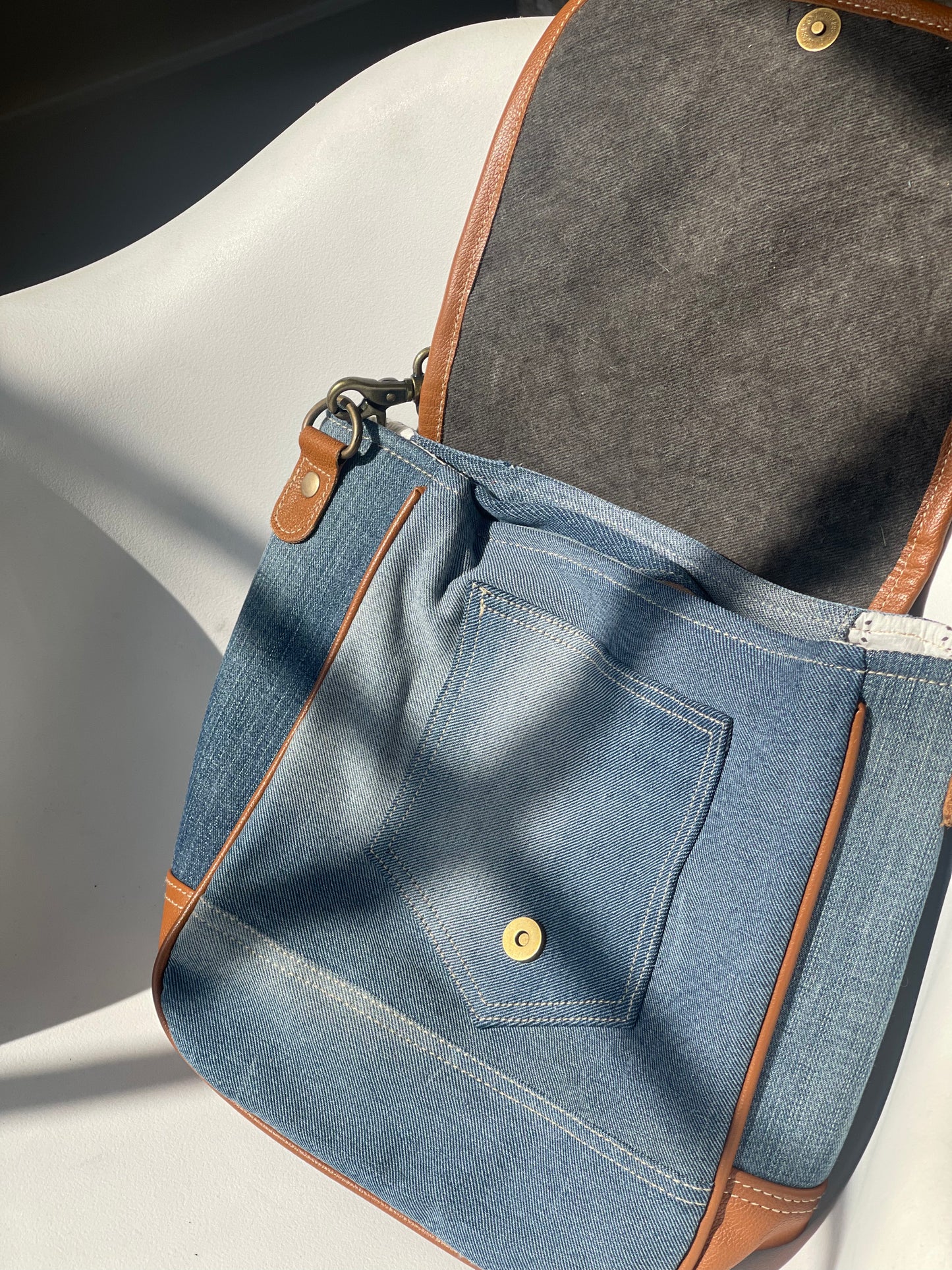 Dallas Denim Saddle Bag