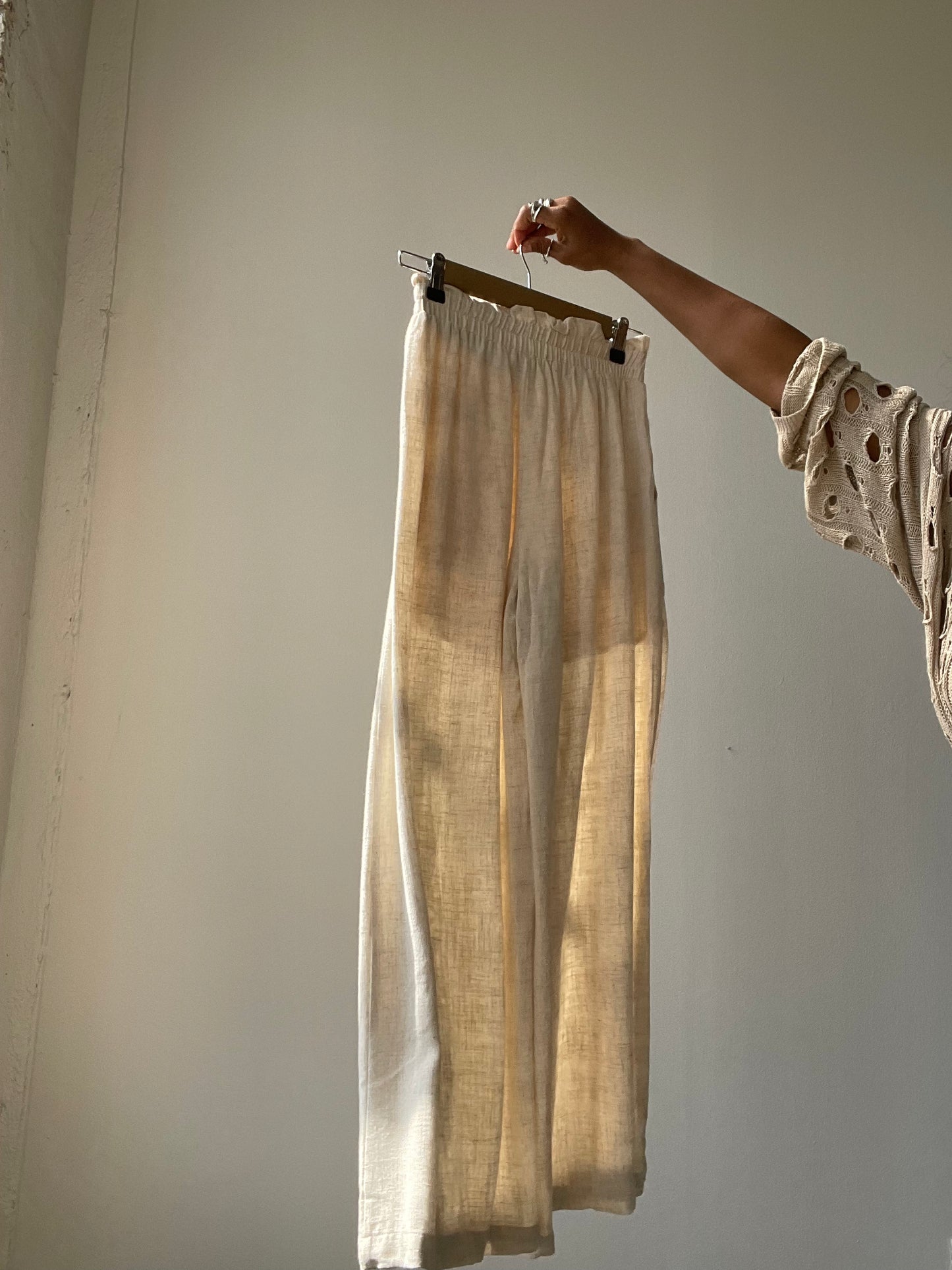 Bonny Linen Wide Leg Pants In Natural