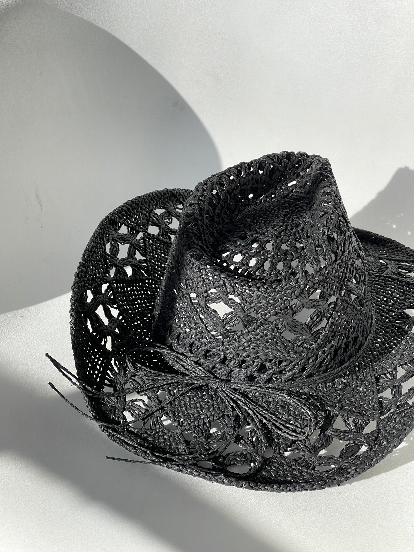Addison Handmade Summer Cowboy Hat In Black