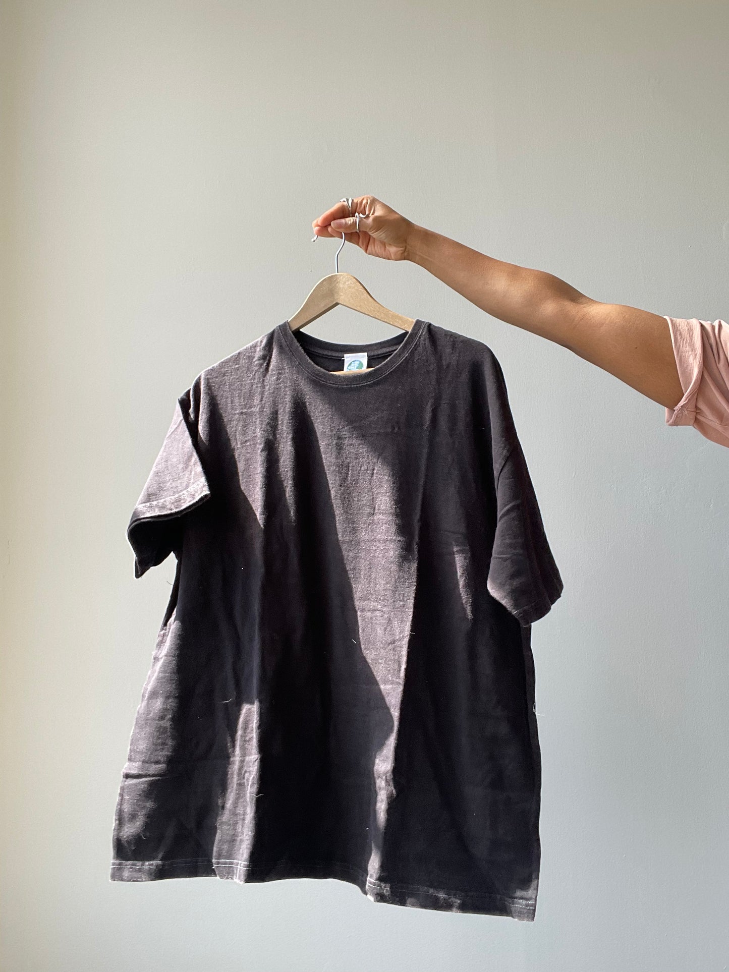 Angels Organic Cotton Oversized Tee In Acid Black