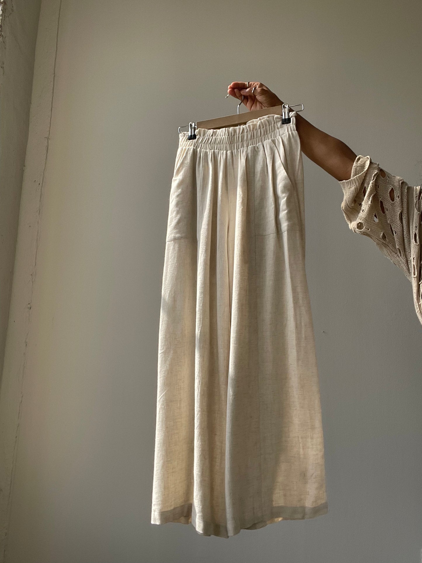 Bonny Linen Wide Leg Pants In Natural