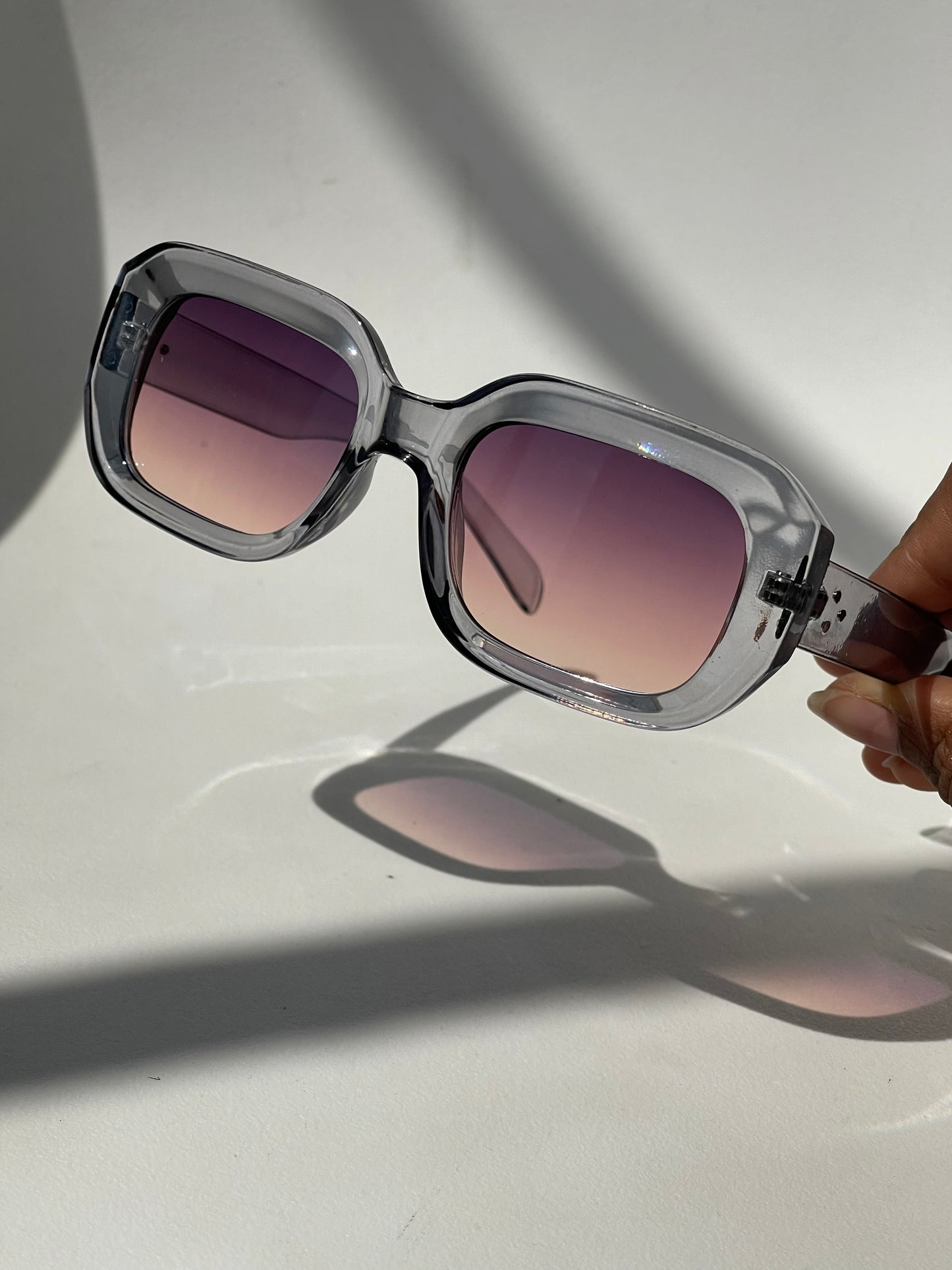 Angie Retro 70s Style Sunglasses In Grey