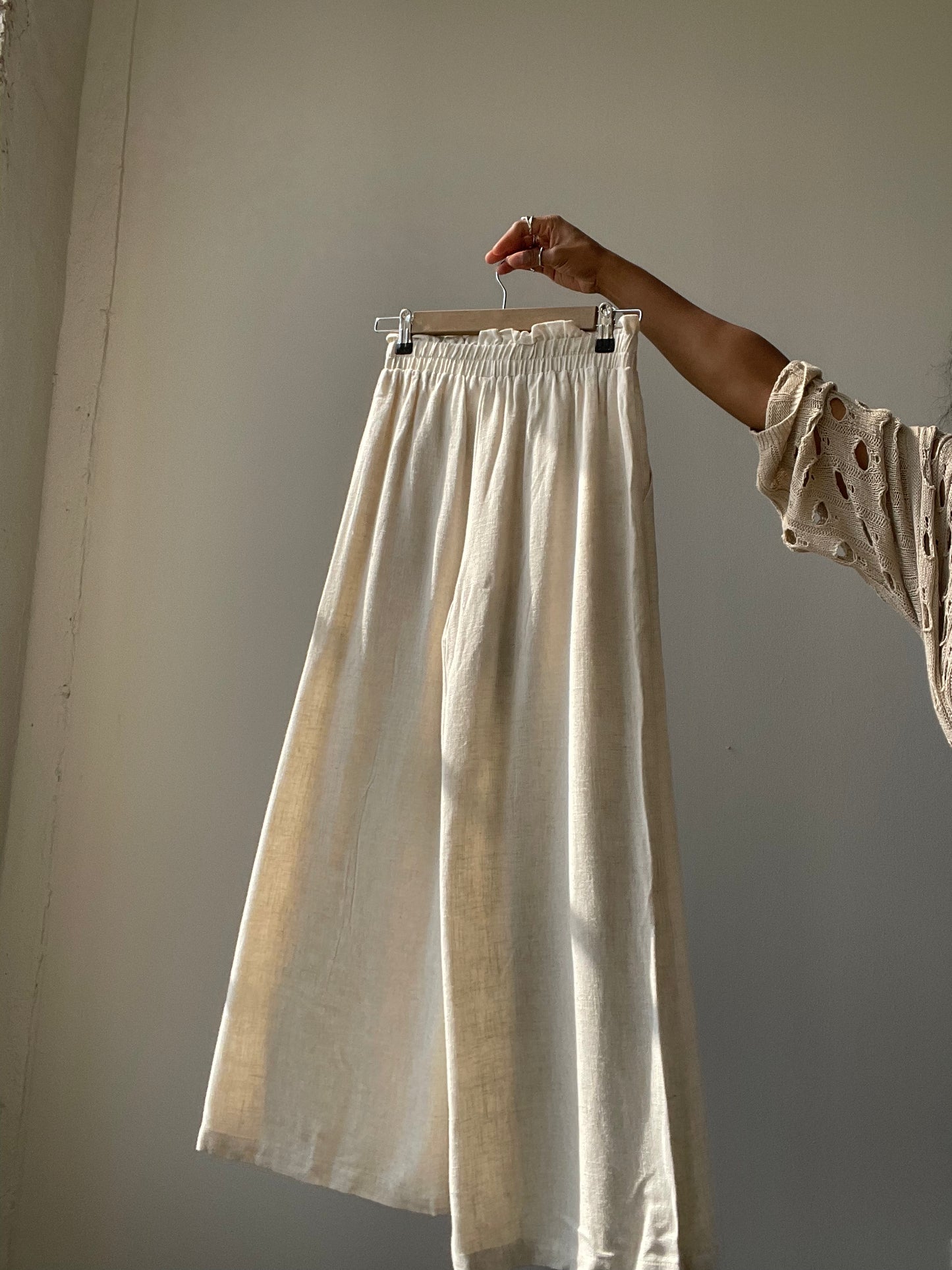 Bonny Linen Wide Leg Pants In Natural