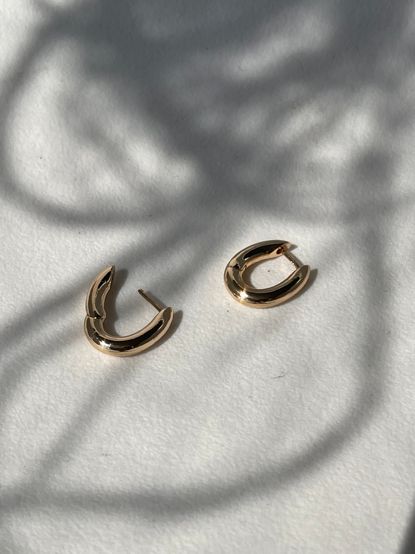Eddie Classic Stainless Steel Horseshoe Hug Hoop Earring In Gold