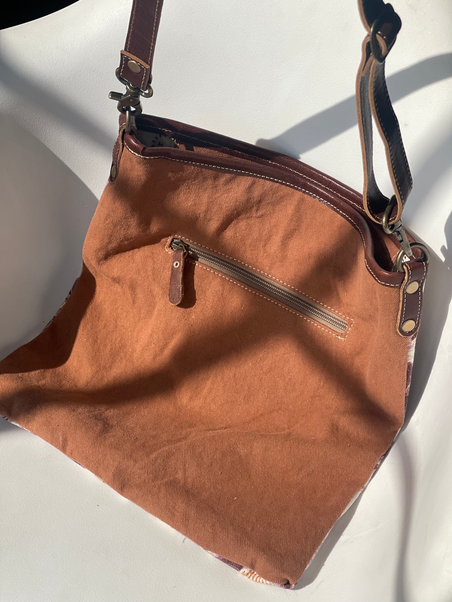 Irving Floral Cowhide Leather Crossbody Tote Bag