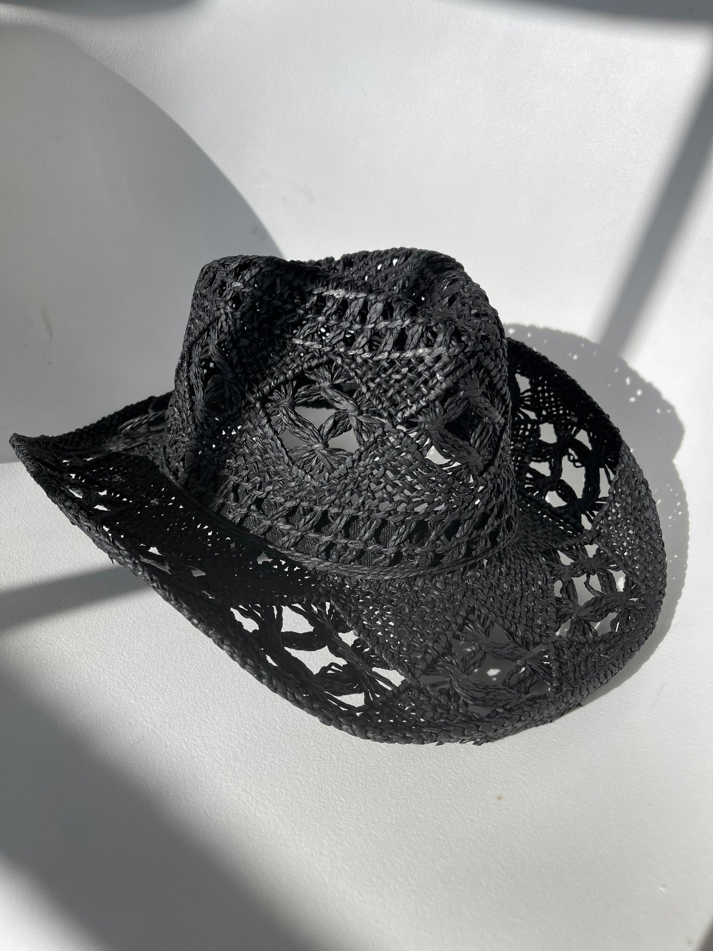 Addison Handmade Summer Cowboy Hat In Black