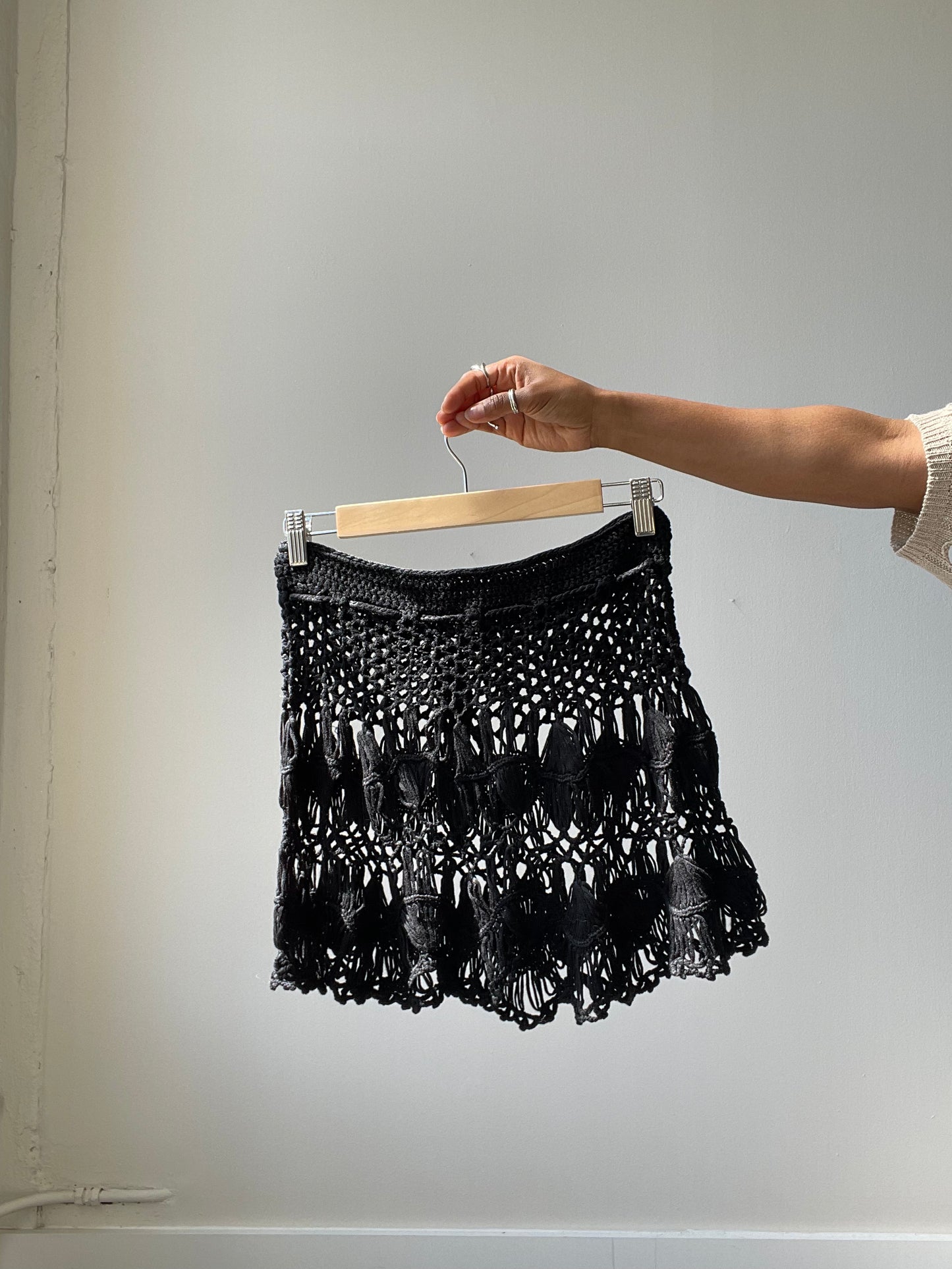 Kim Crochet Handmade Cover-Up Mini Skirt In Black