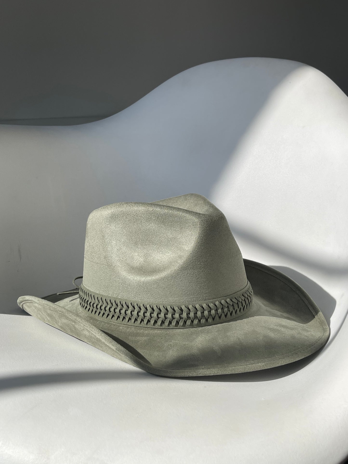 Carla Woven Belt Cowboy Hat In Avocado