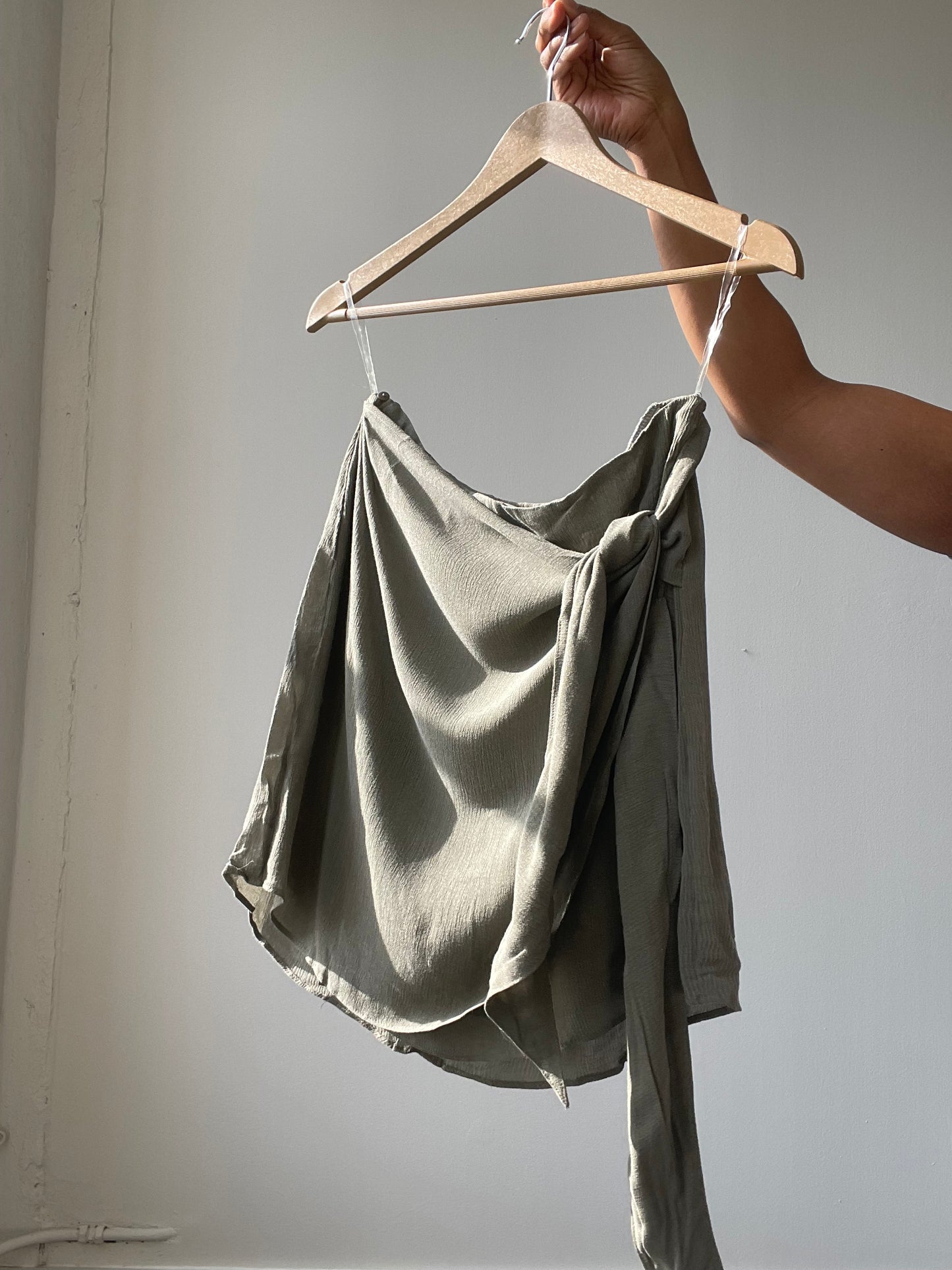 Alex Wrap Mini Skirt In Olive