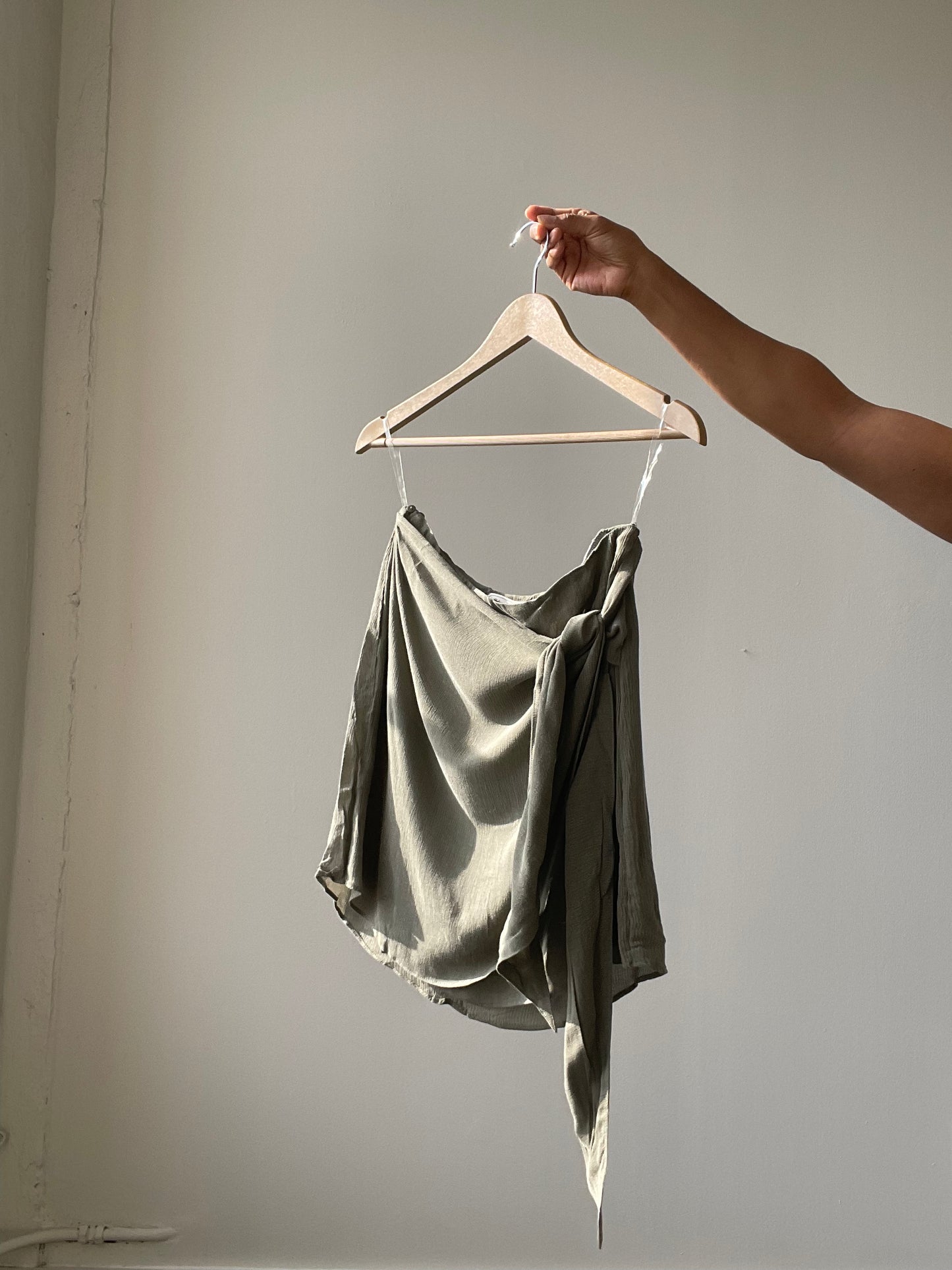 Alex Wrap Mini Skirt In Olive