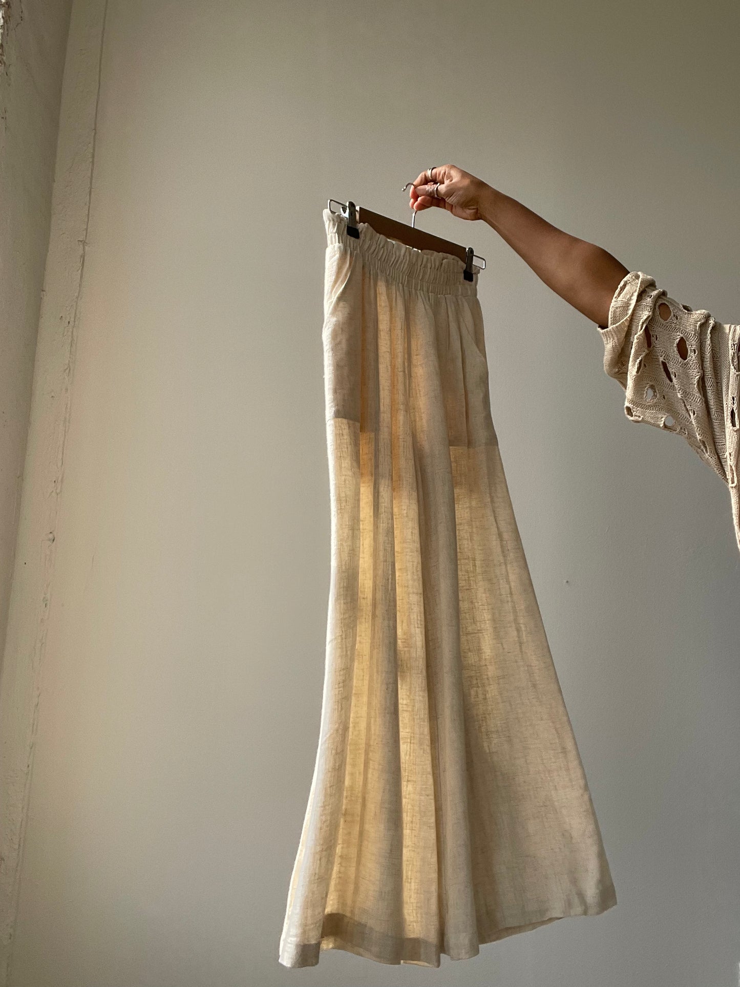 Bonny Linen Wide Leg Pants In Natural