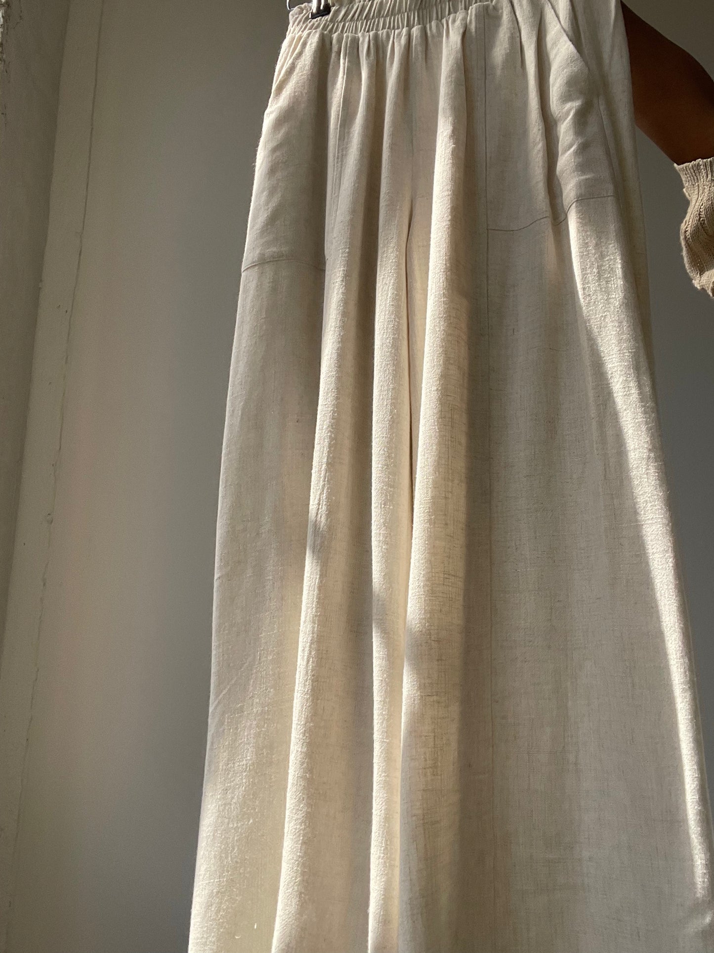 Bonny Linen Wide Leg Pants In Natural