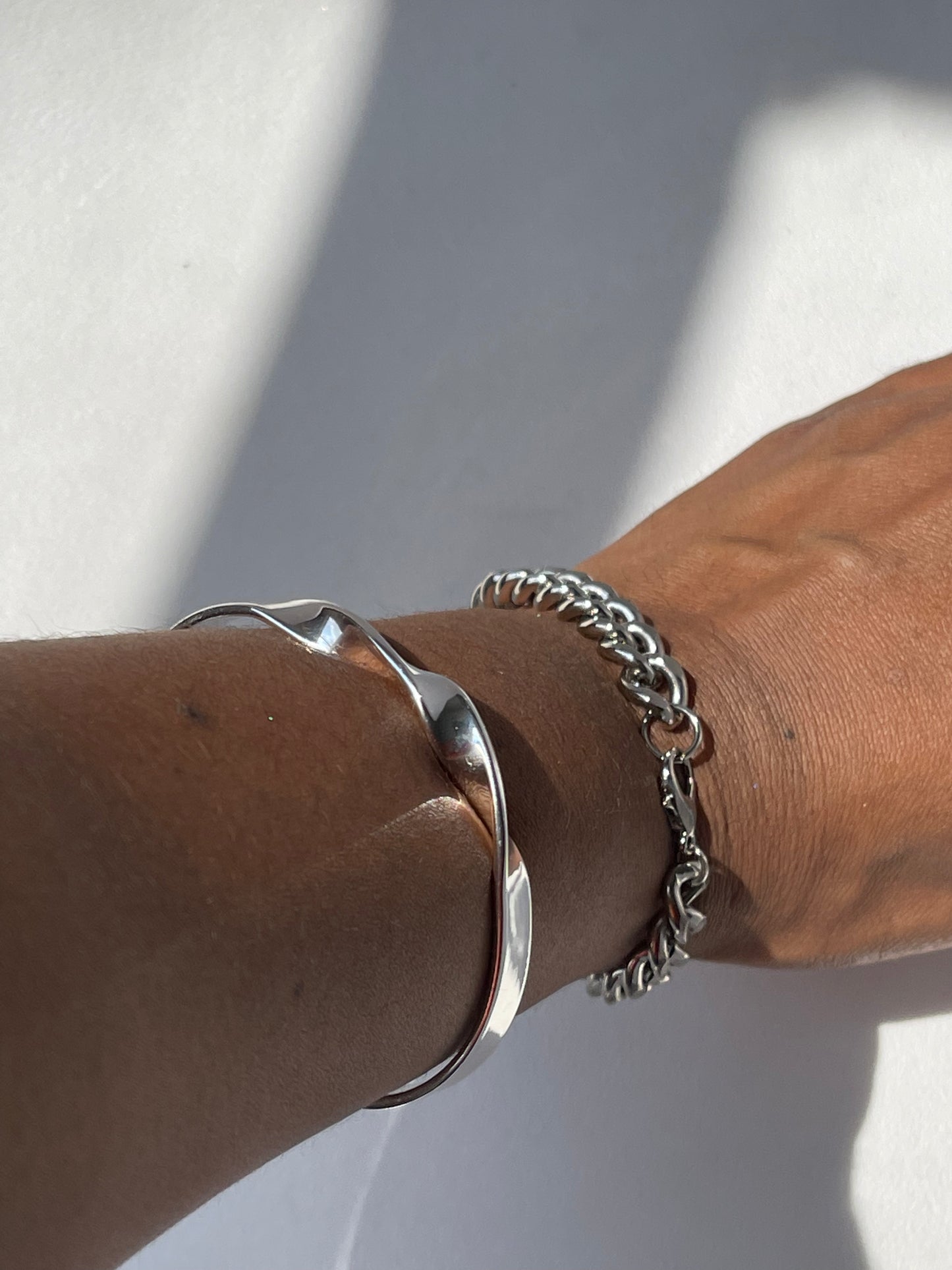 Shawna Double Twist Cuff Bracelet In Silver