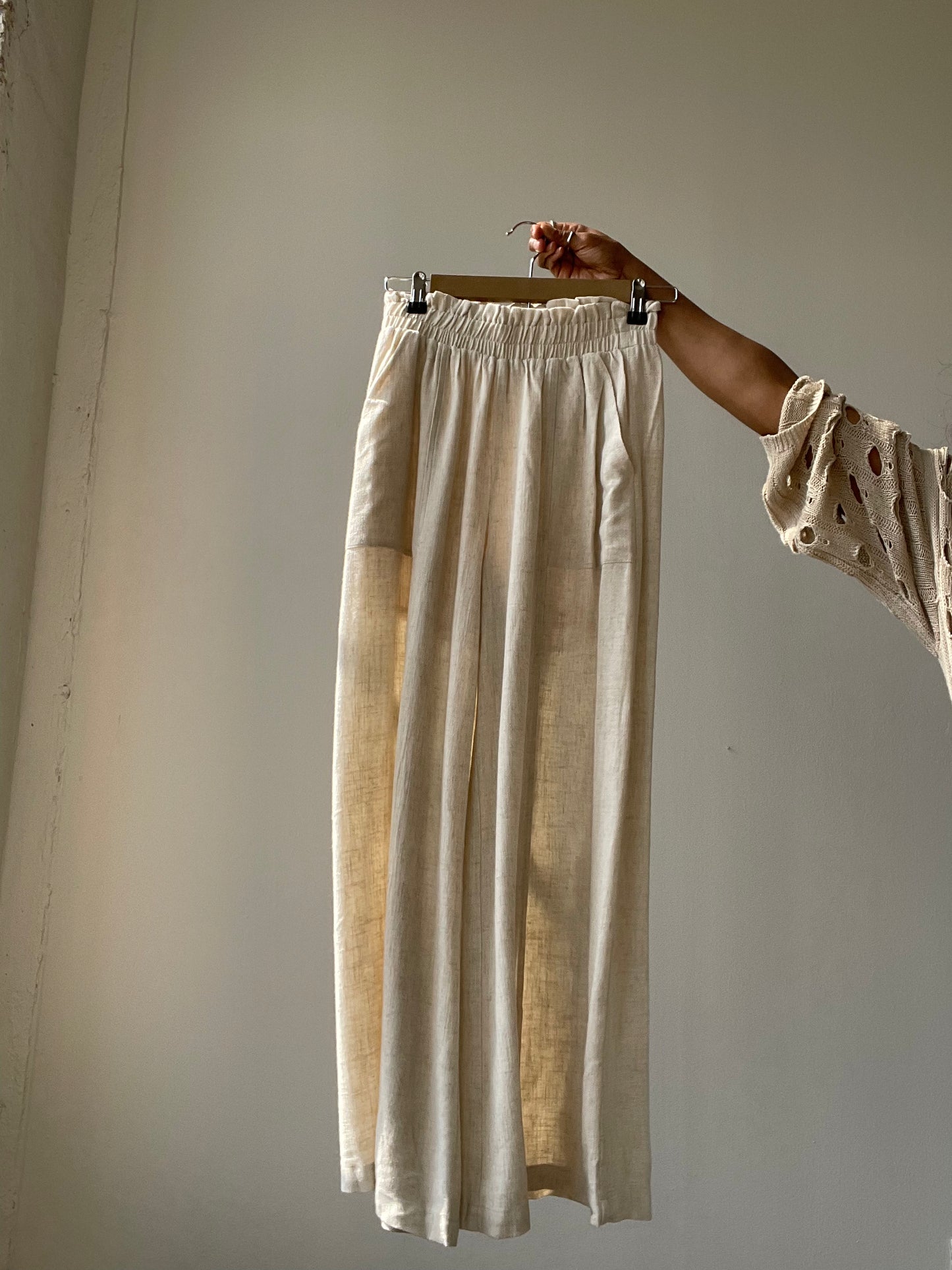 Bonny Linen Wide Leg Pants In Natural