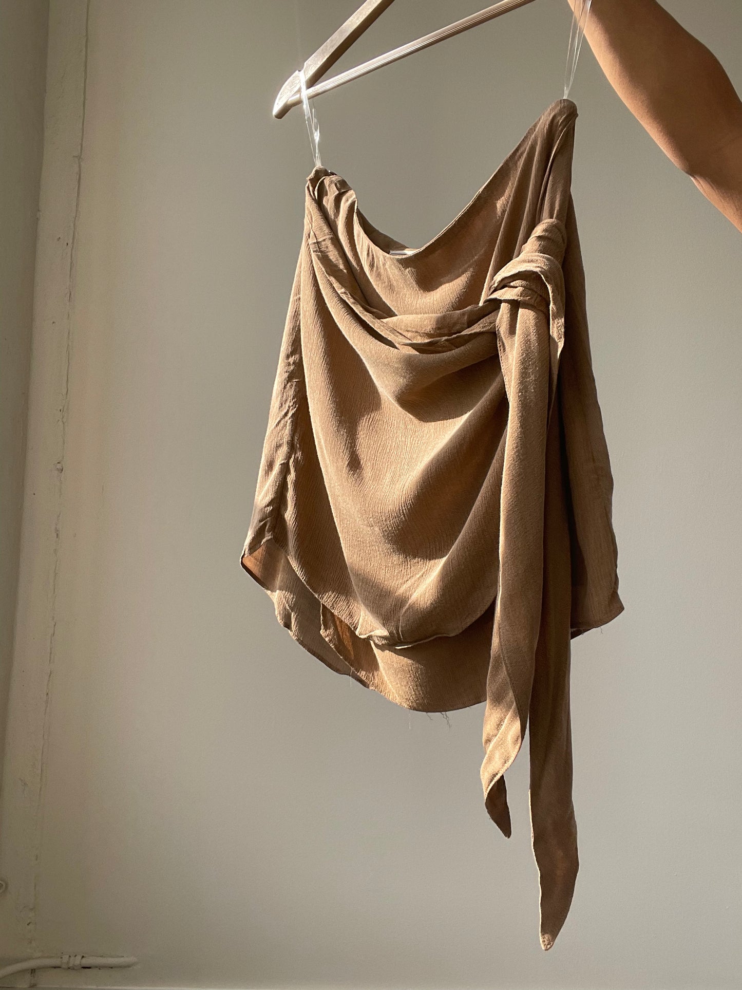 Alex Wrap Mini Skirt In Brown