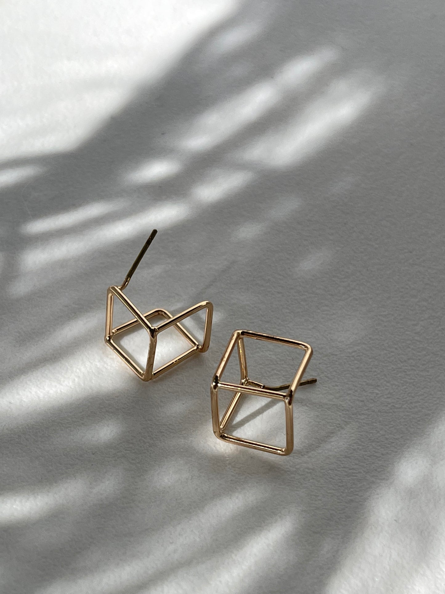 Alton Mini Cube Stud Earring In Gold