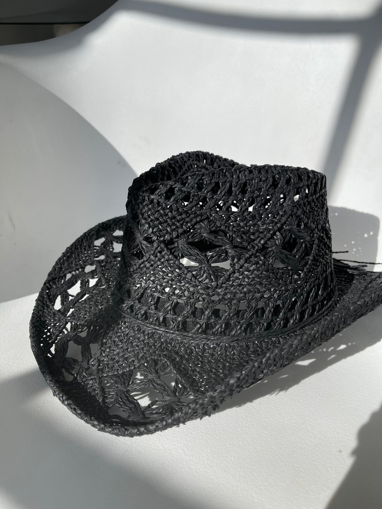 Addison Handmade Summer Cowboy Hat In Black