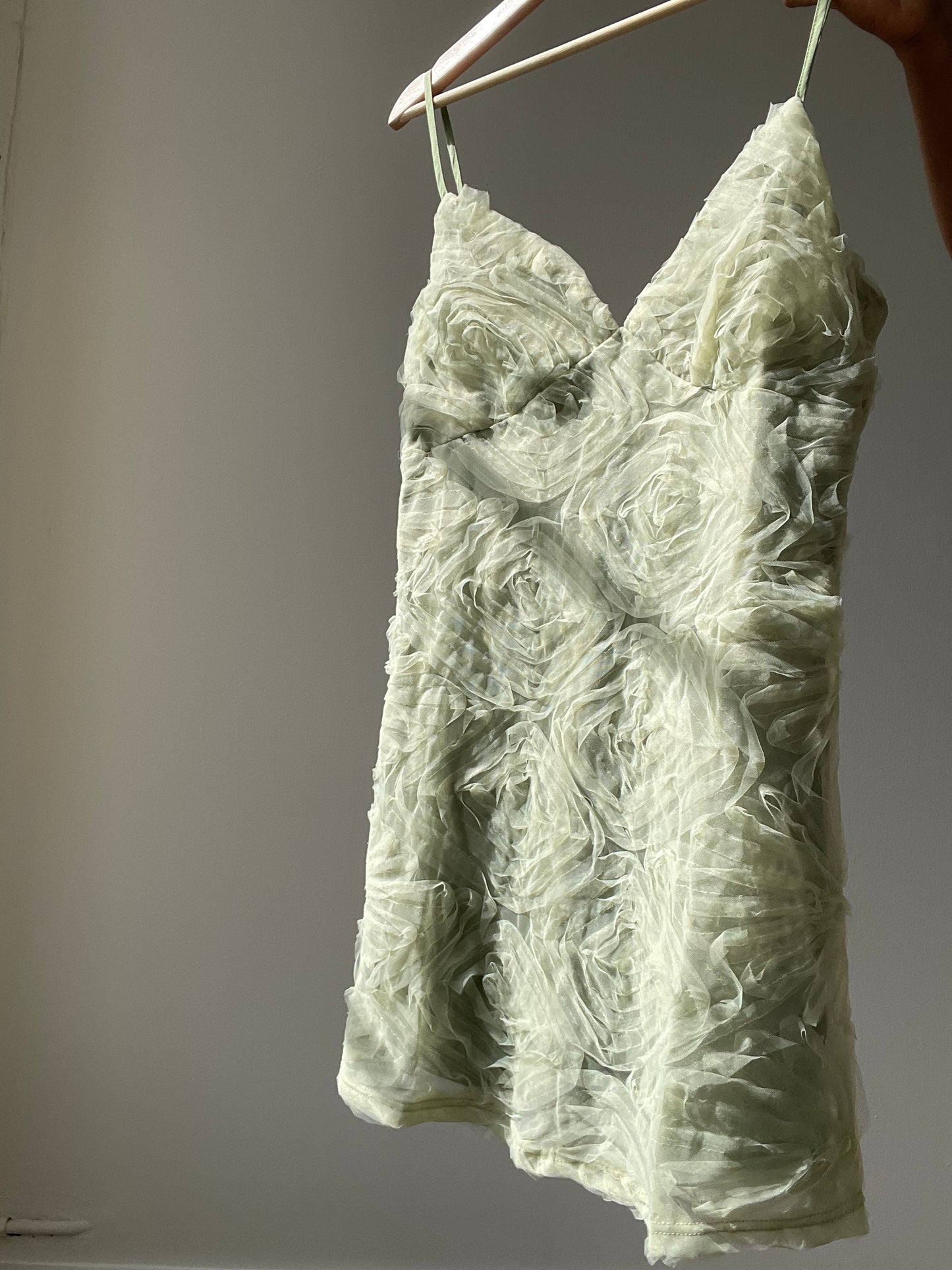 Suzette Ruffled Mini Dress In Sage