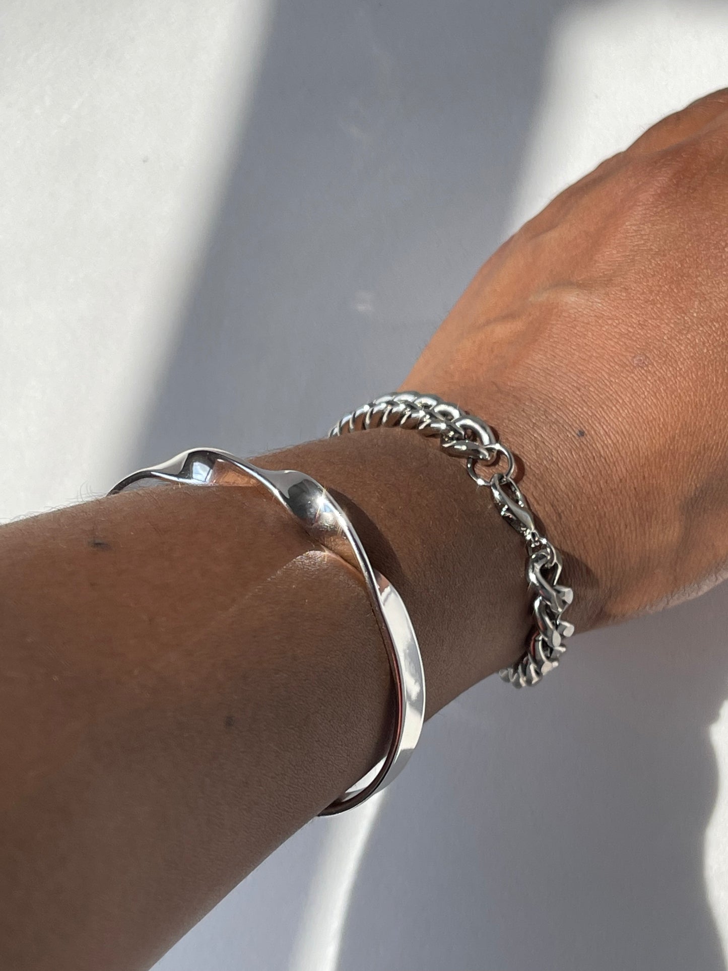 Shawna Double Twist Cuff Bracelet In Silver