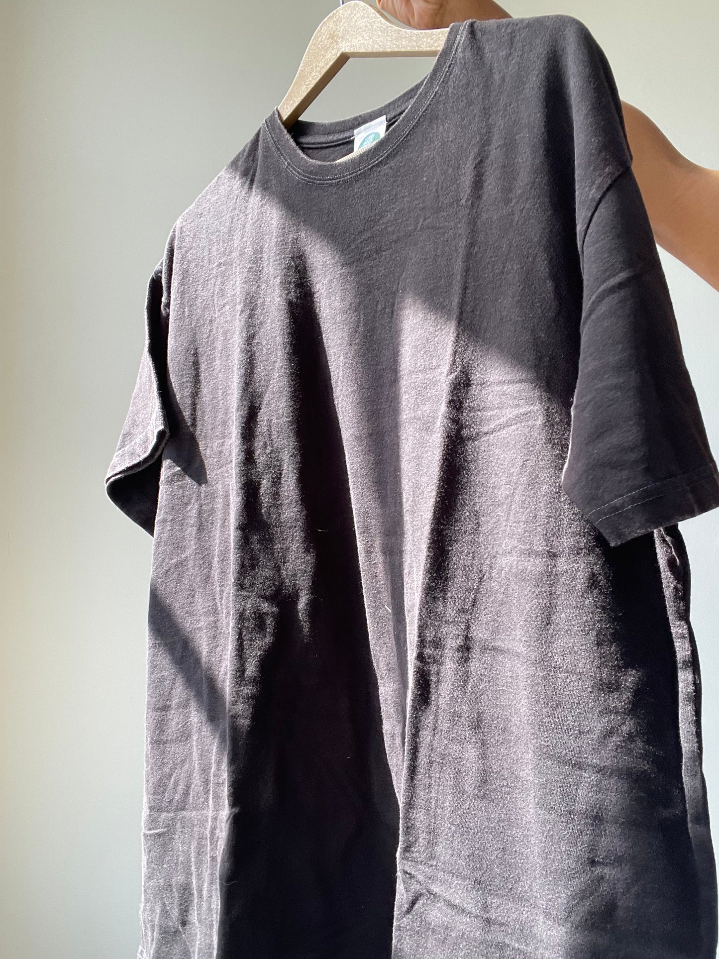 Angels Organic Cotton Oversized Tee In Acid Black