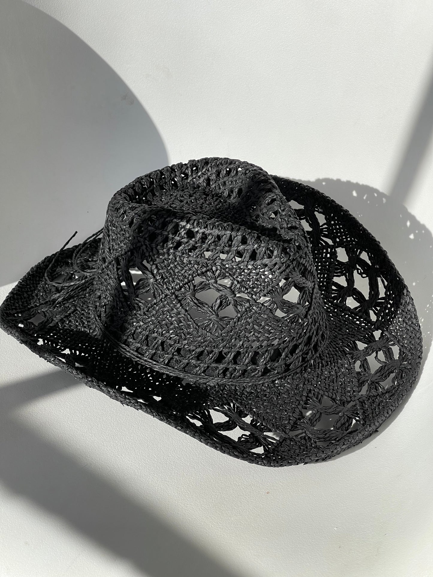 Addison Handmade Summer Cowboy Hat In Black