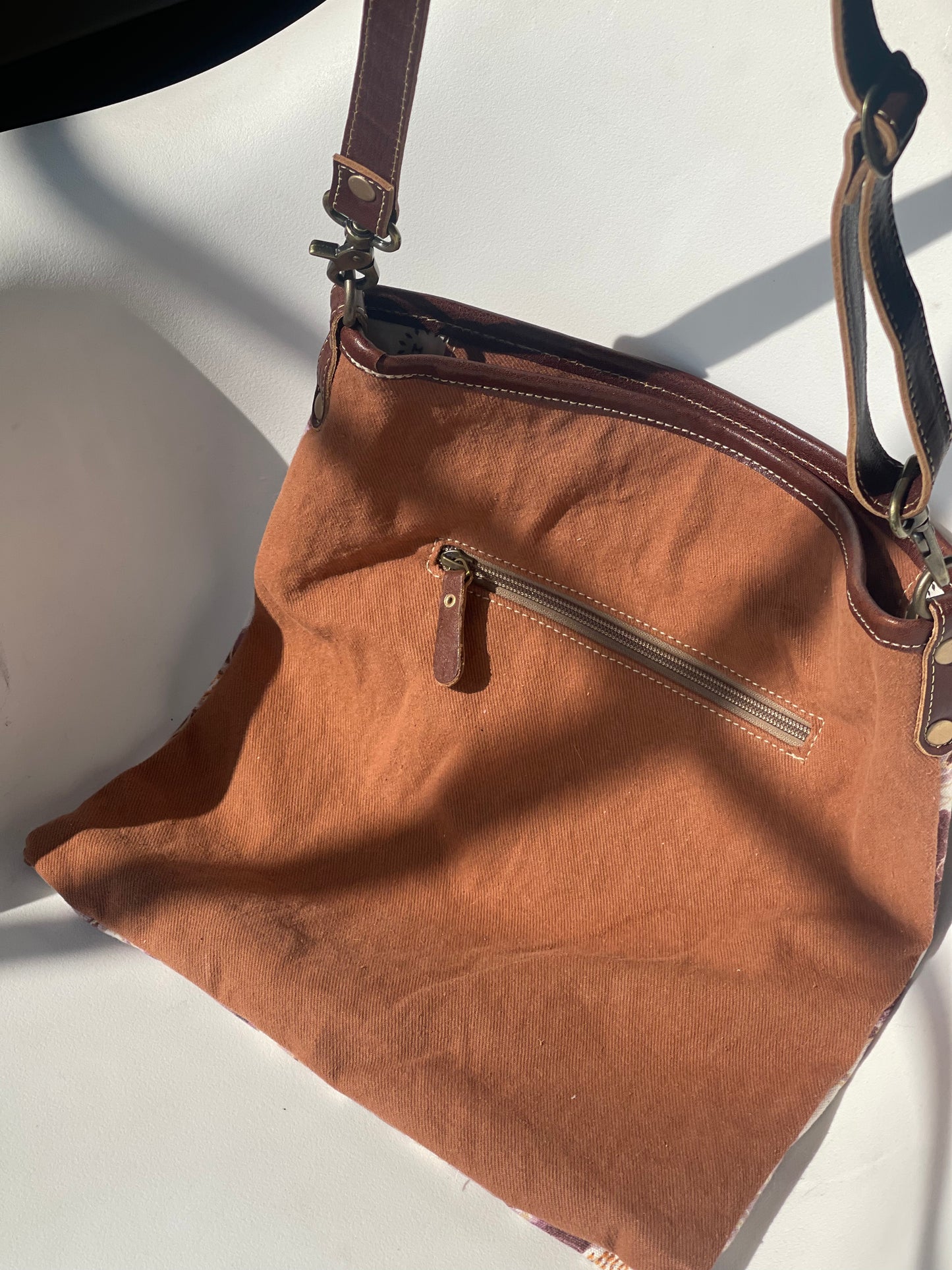 Irving Floral Cowhide Leather Crossbody Tote Bag