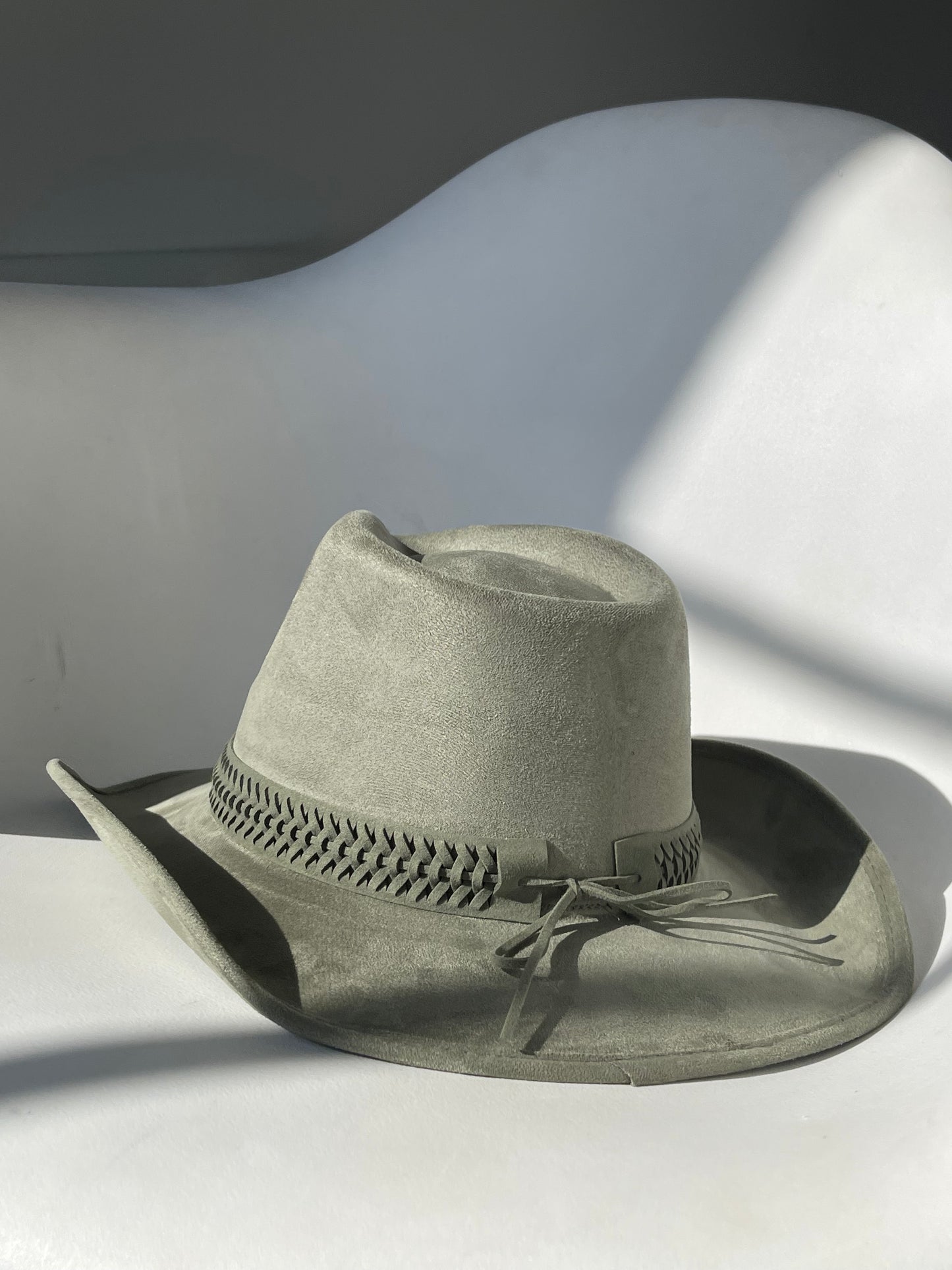 Carla Woven Belt Cowboy Hat In Avocado
