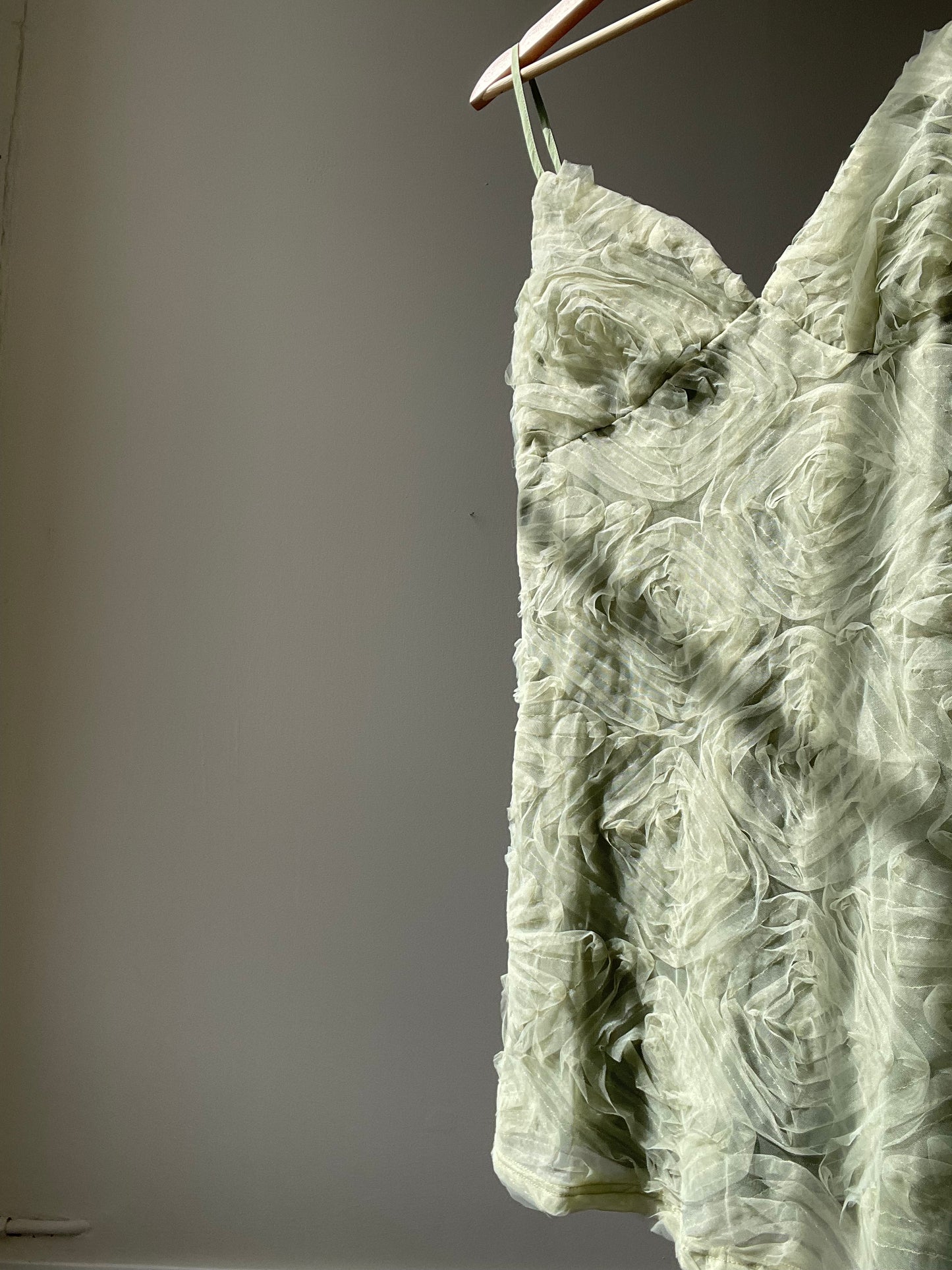 Suzette Ruffled Mini Dress In Sage