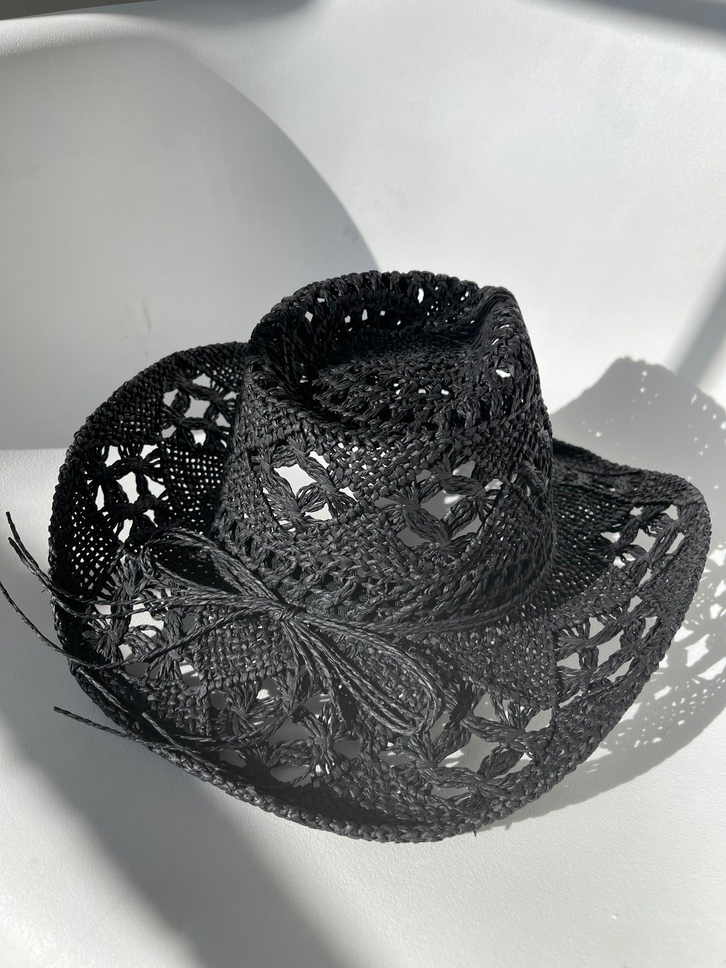 Addison Handmade Summer Cowboy Hat In Black