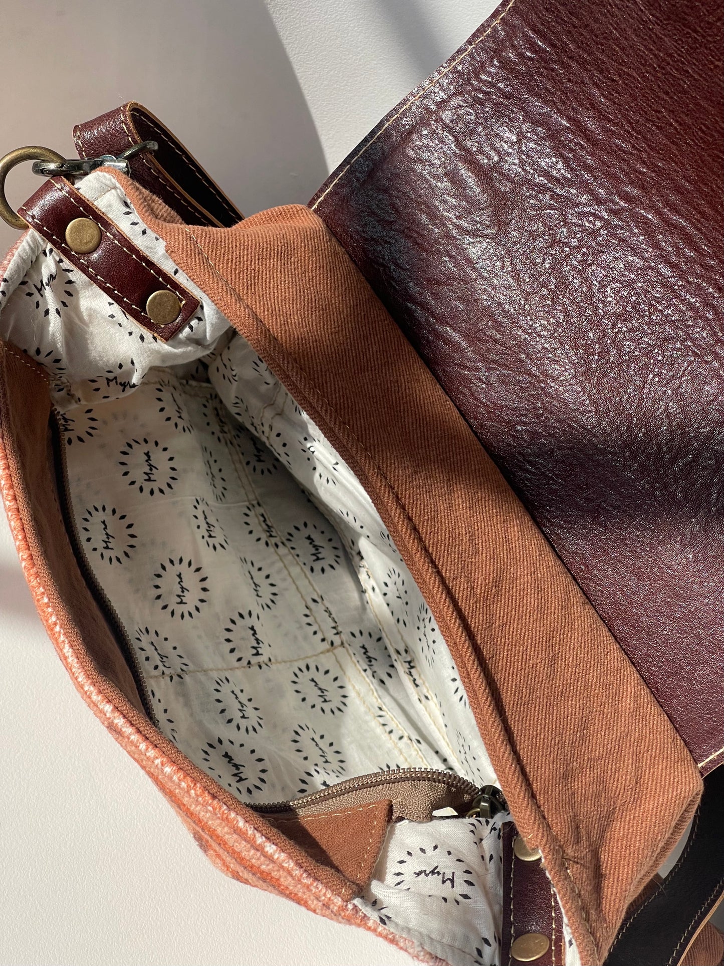 Chelsea Texas Leather Cowhide Tribal Saddle Bag