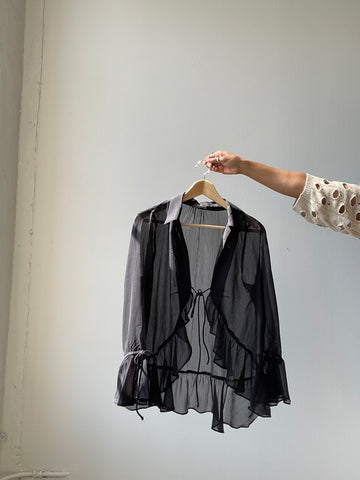 Marsha Sheer 70s Style Top In Black