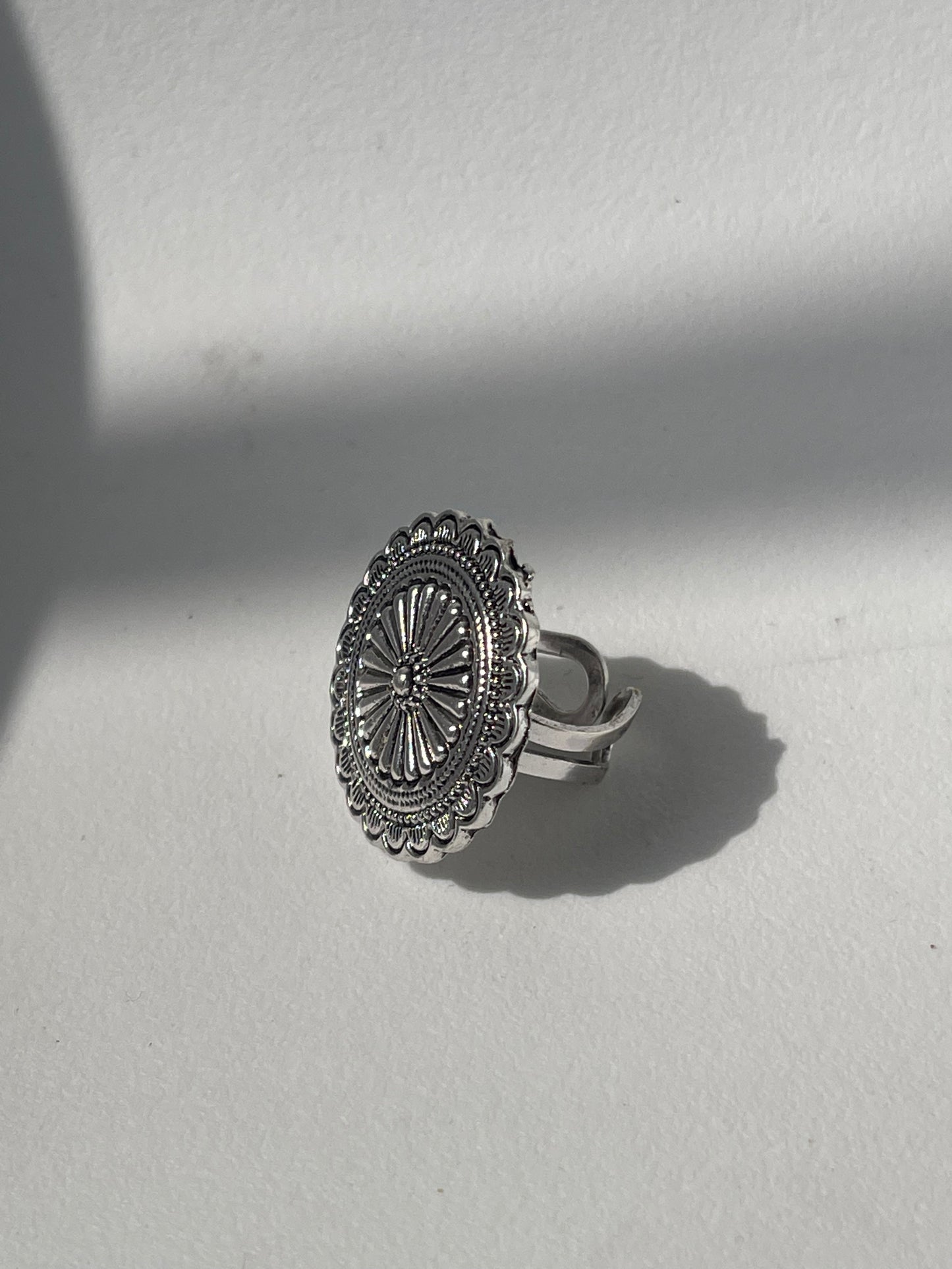 Glen Western Concho Cuff Ring In Silver