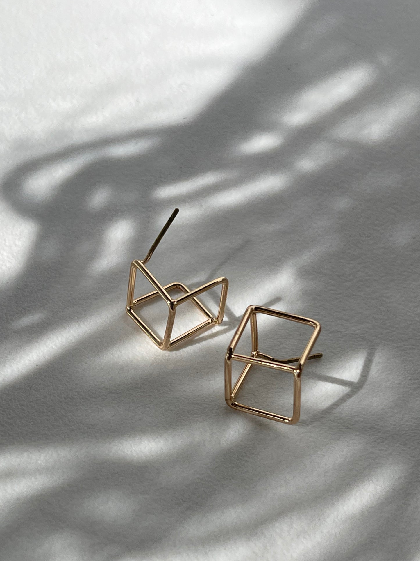 Alton Mini Cube Stud Earring In Gold