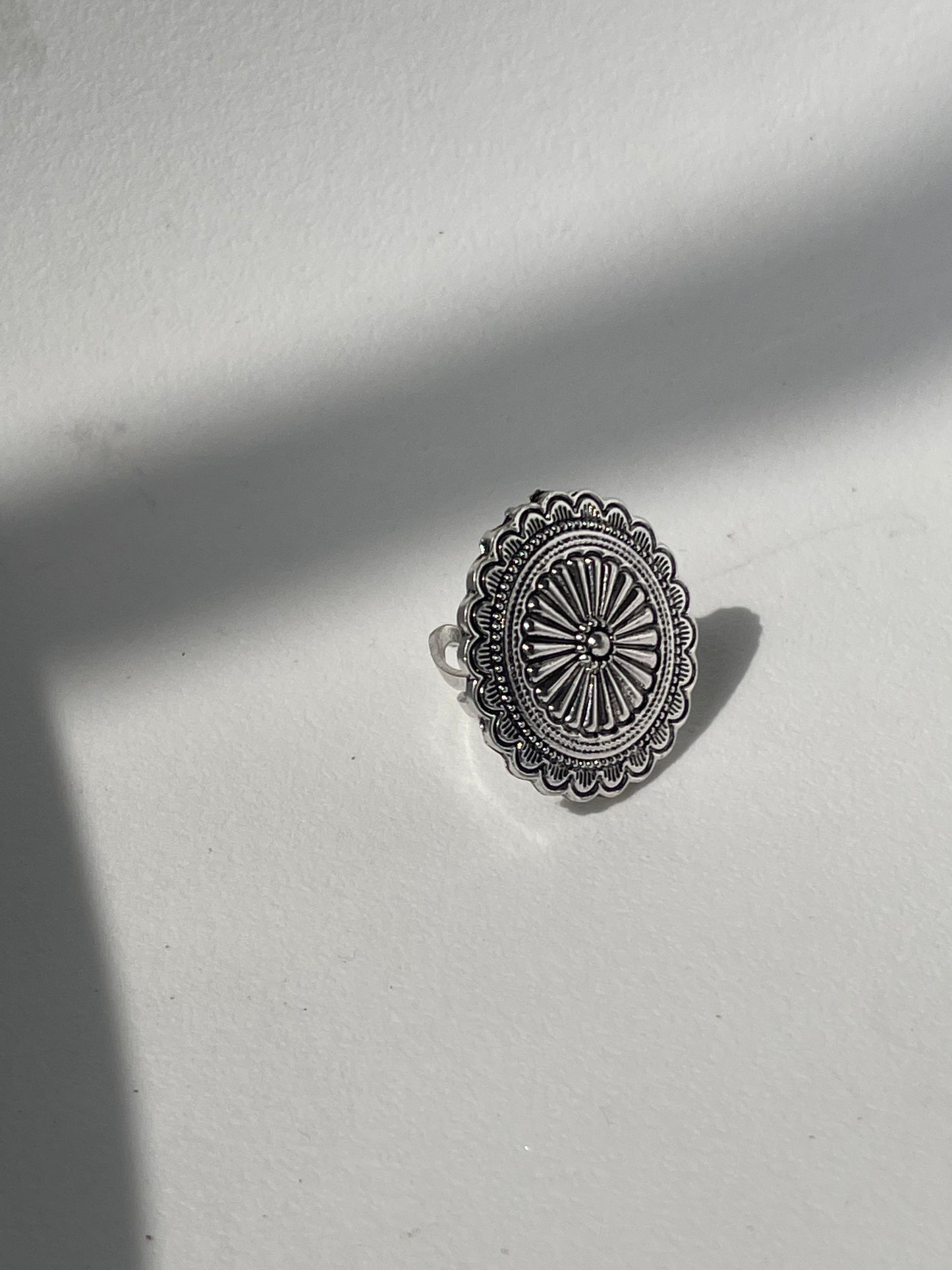 Glen Western Concho Cuff Ring In Silver