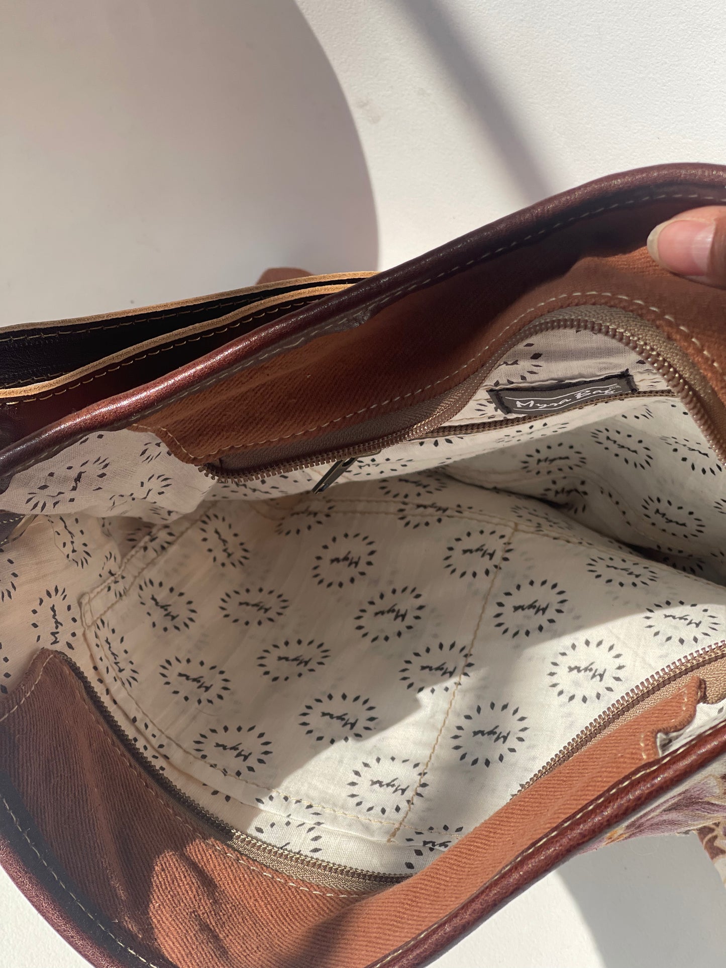 Irving Floral Cowhide Leather Crossbody Tote Bag