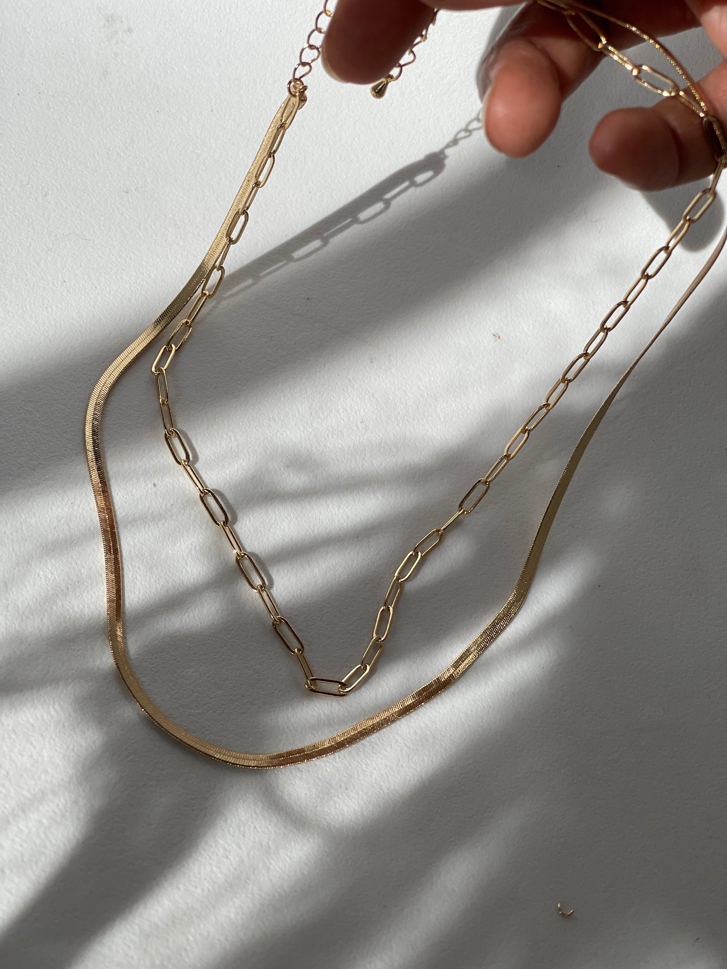Paula Snake & Link Chain Layered Necklace In Gold