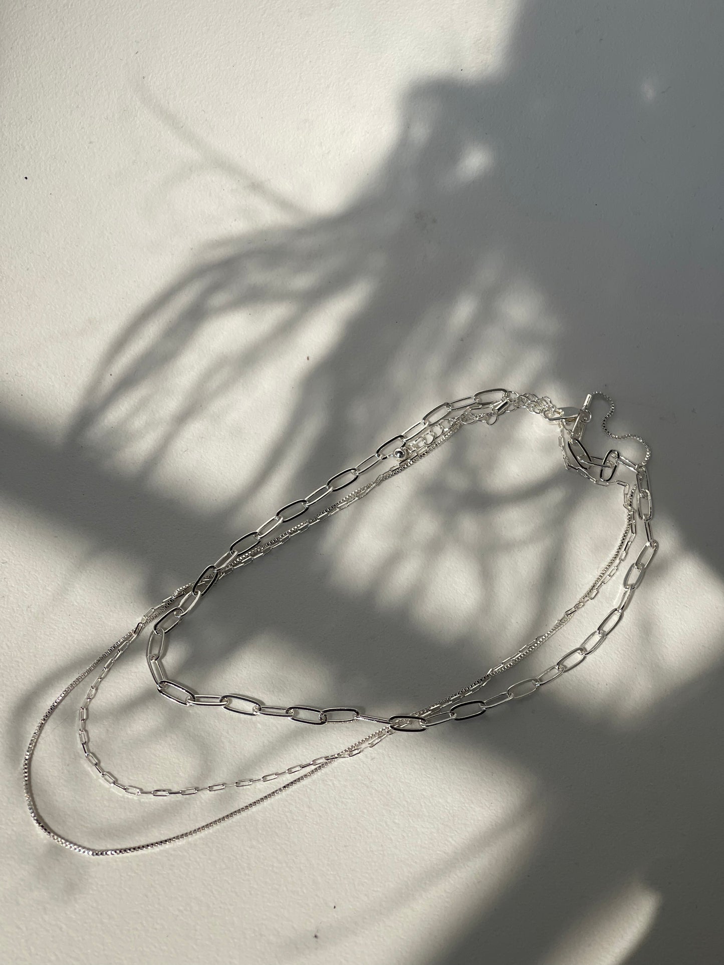 Savanna Link Chain Layered Necklace In Silver