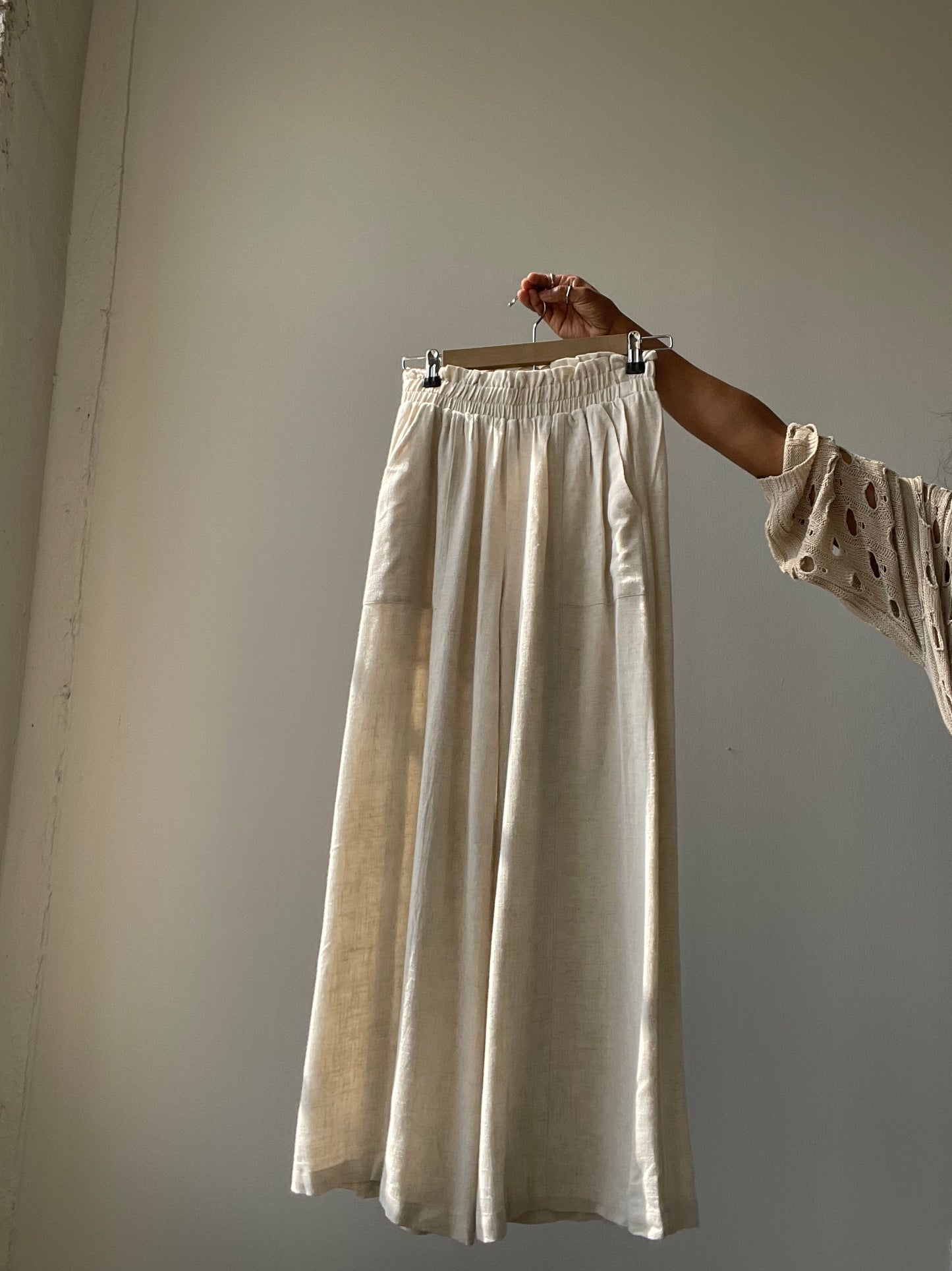 Bonny Linen Wide Leg Pants In Natural