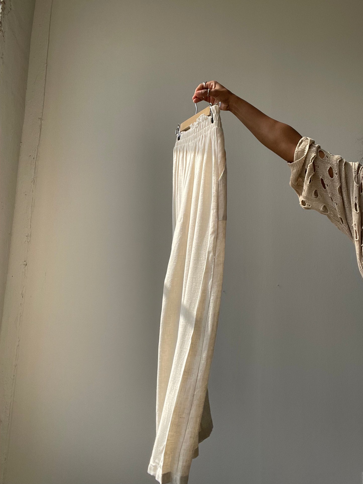 Bonny Linen Wide Leg Pants In Natural