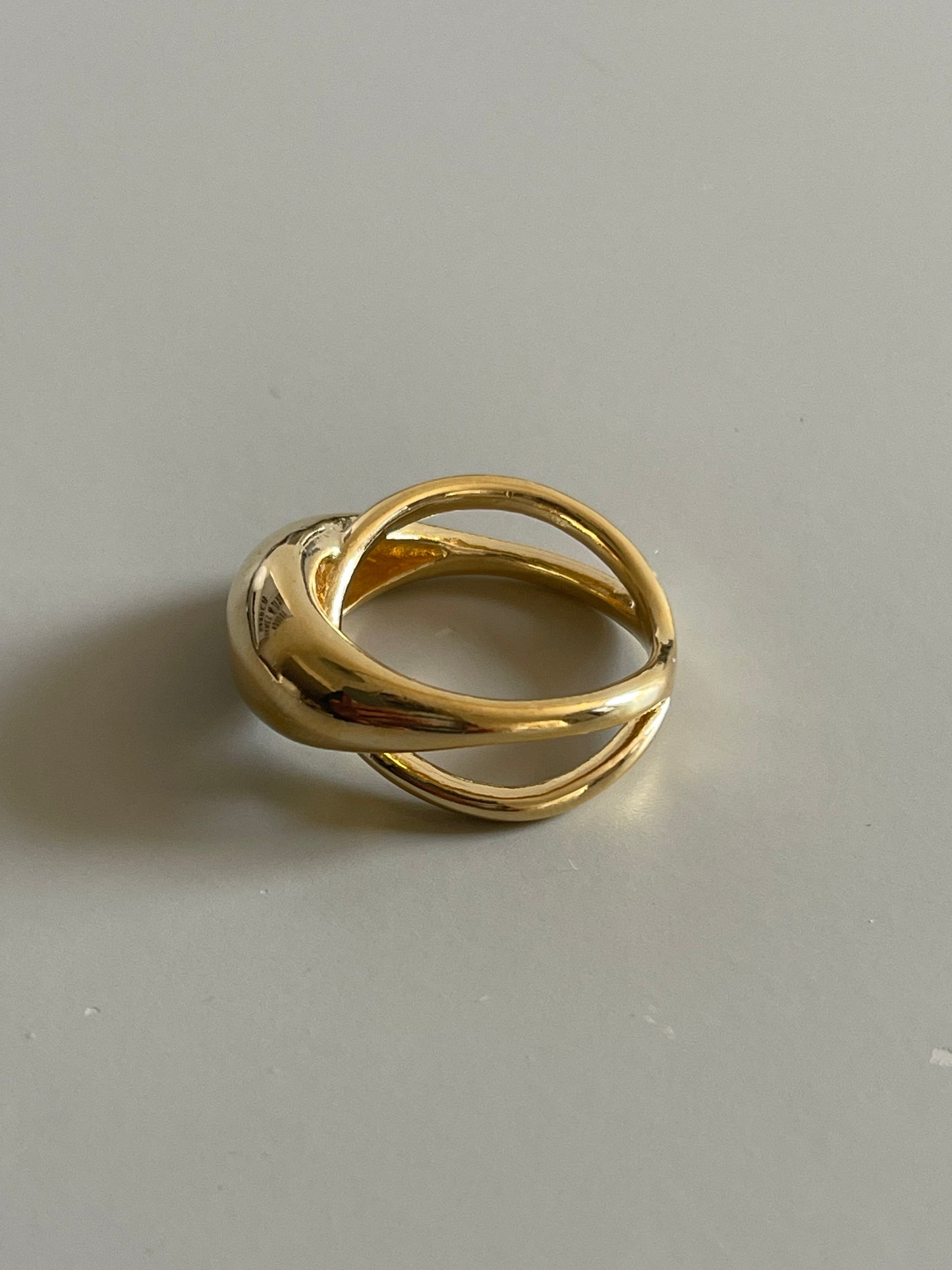 Classic Dome Cross Ring In Gold