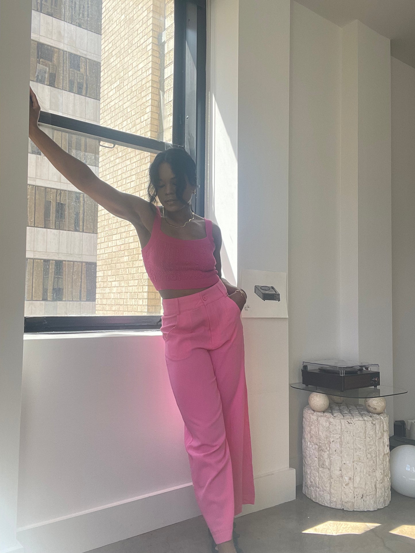 Dana Ultra Lightweight Cotton Pants In Pink