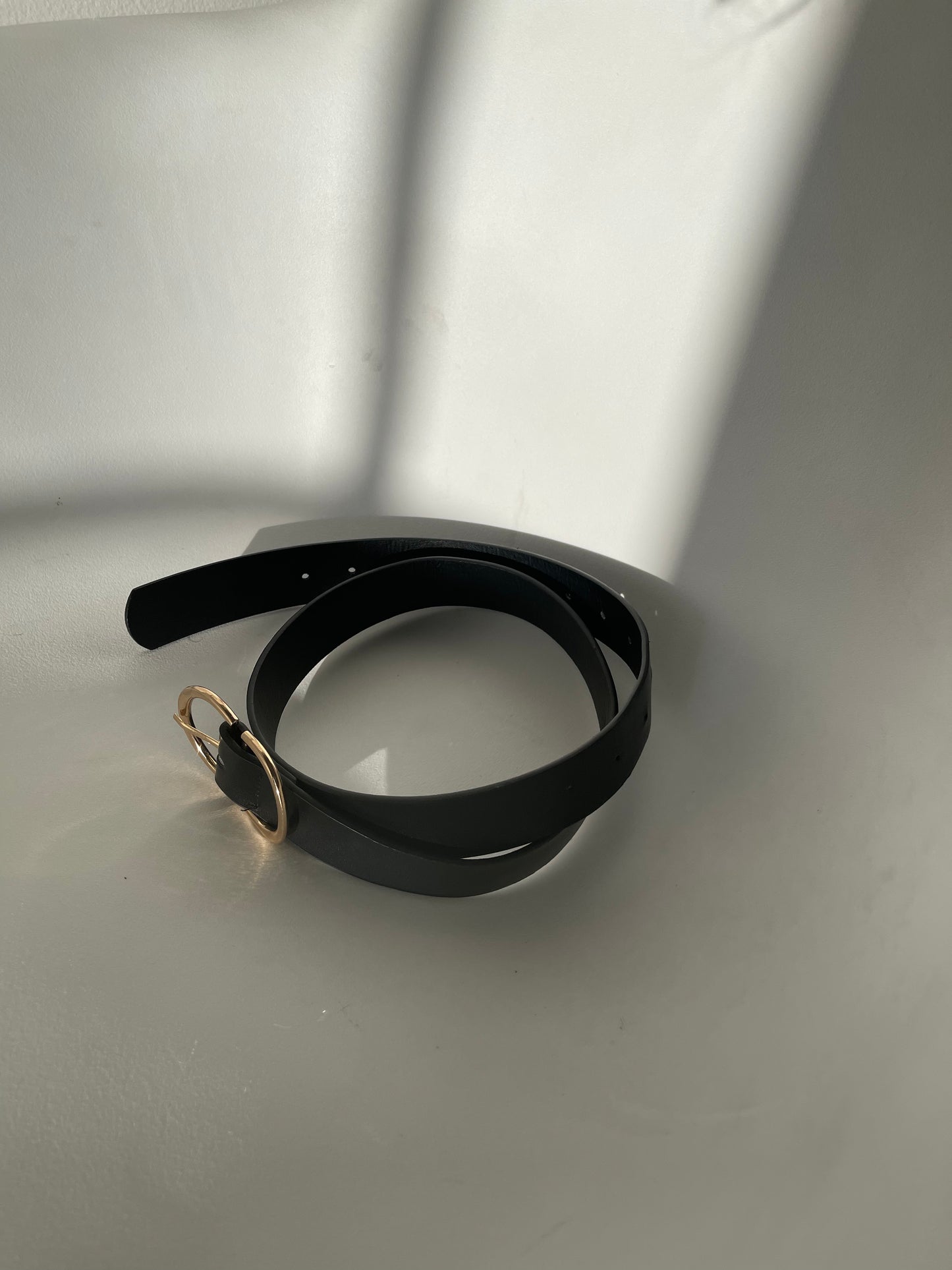 Kate Double Ring Buckle Belt In Black