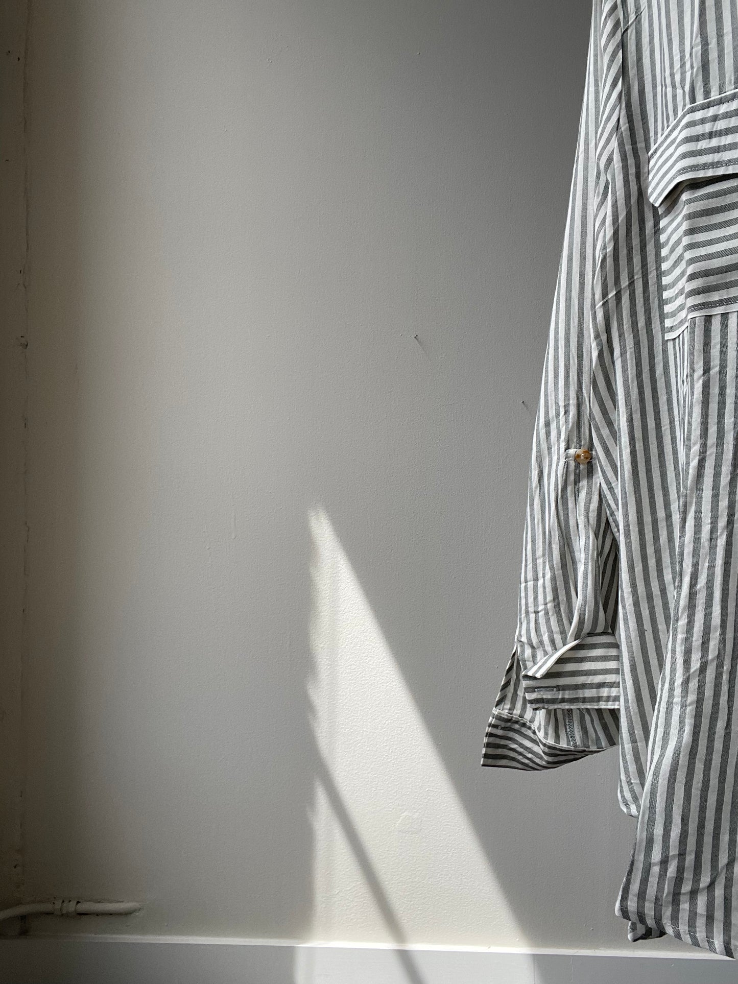 Rachel Oversized Striped Button Down Shirt In Olive