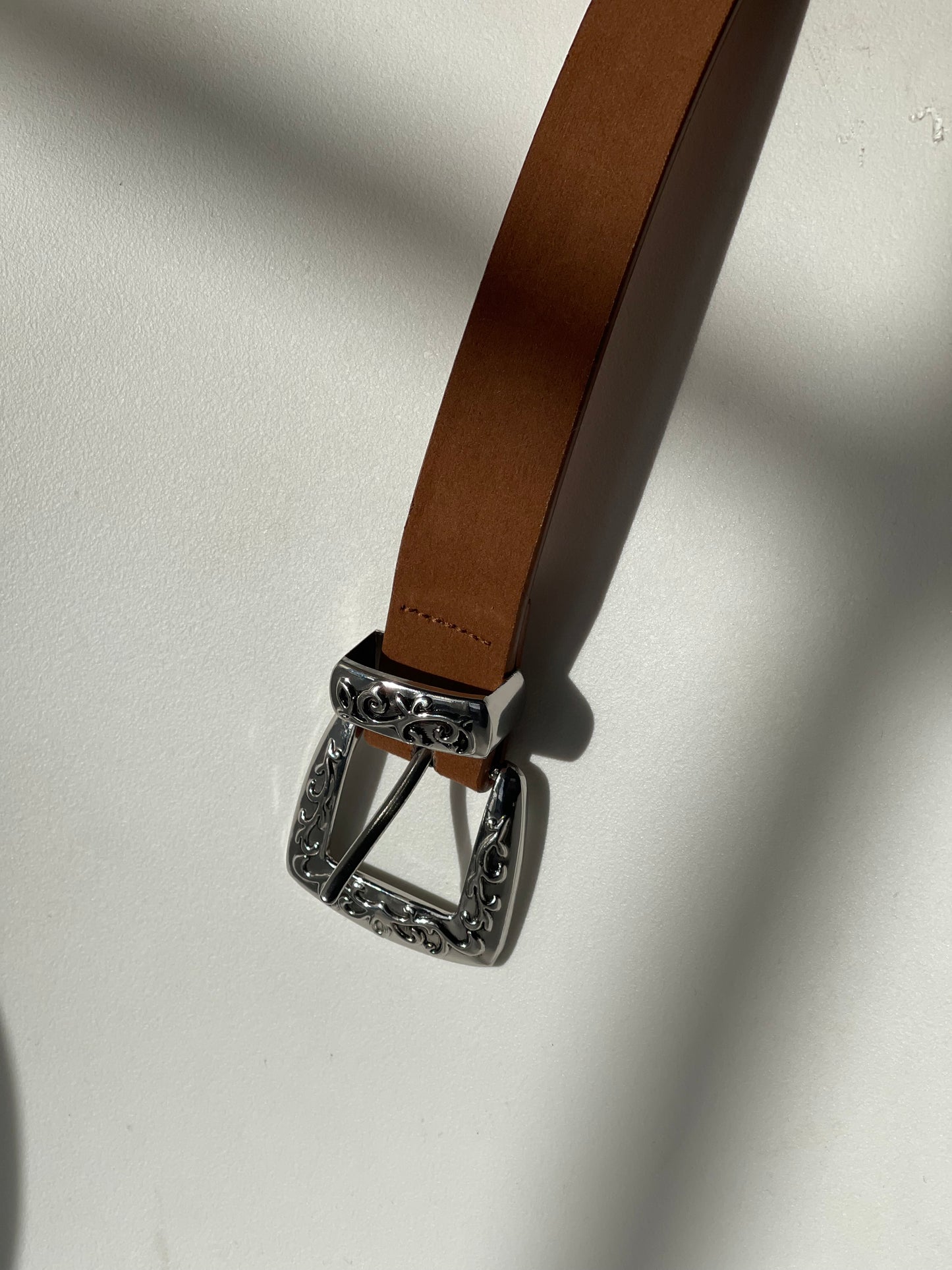 Caroline Western Velvet Floral Embroidery Belt In Brown Silver
